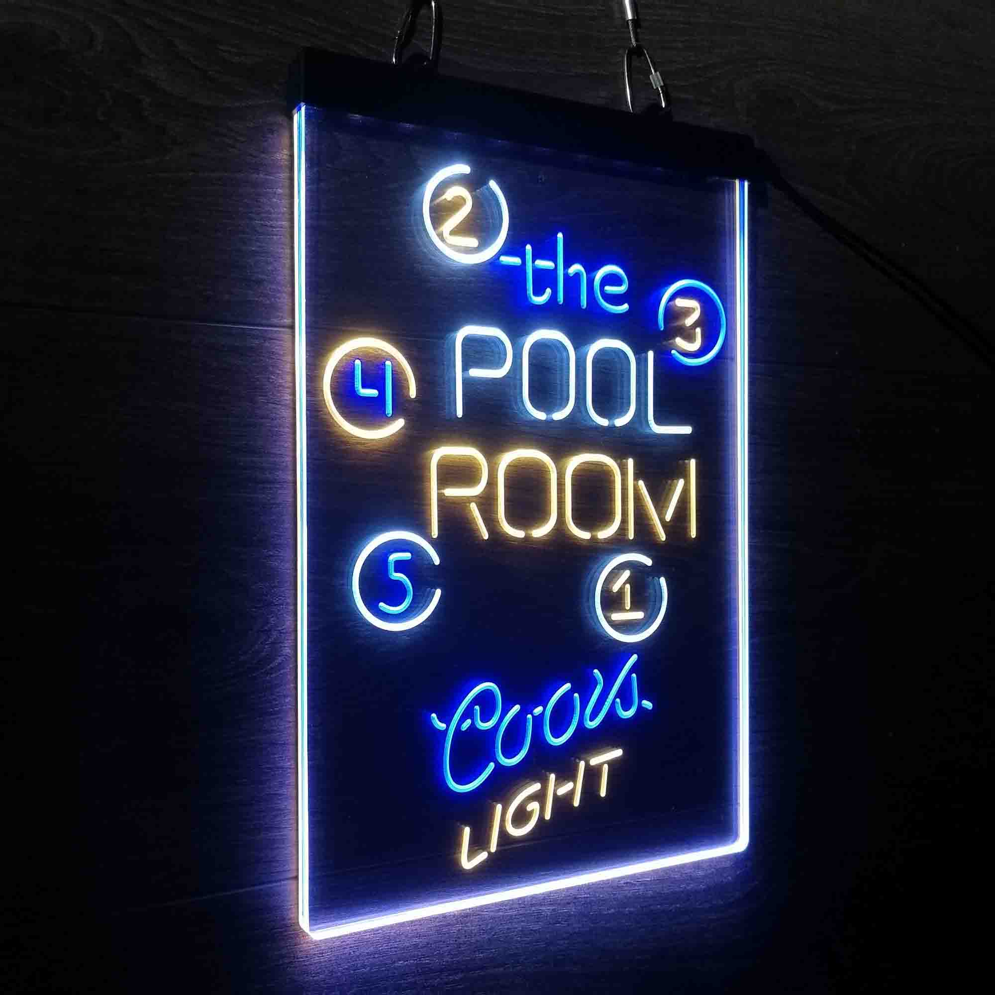 Coors Light Pool Room Man Cave Neon LED Sign 3 Colors