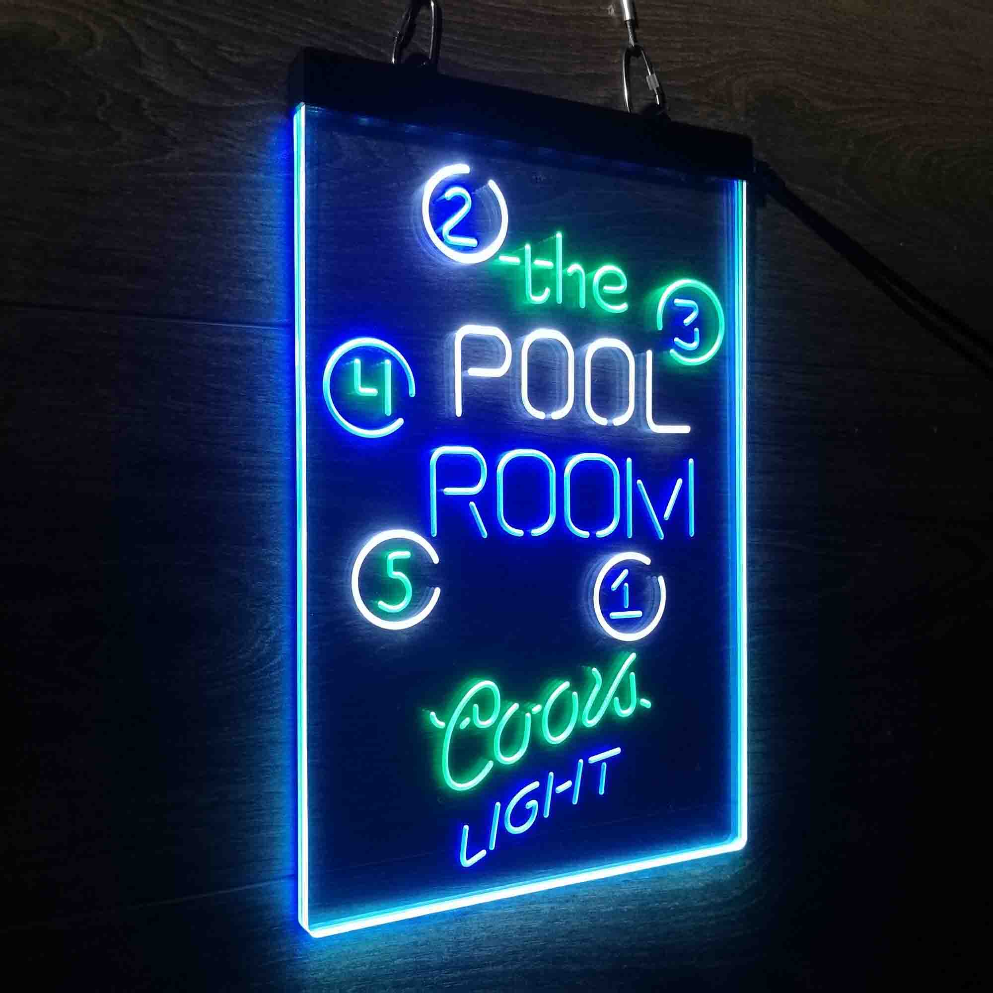 Coors Light Pool Room Man Cave Neon LED Sign 3 Colors