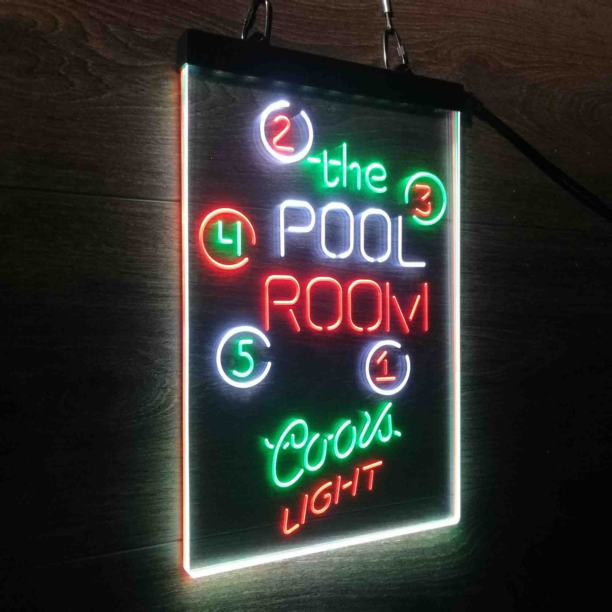 Coors Light Pool Room Man Cave Neon LED Sign 3 Colors