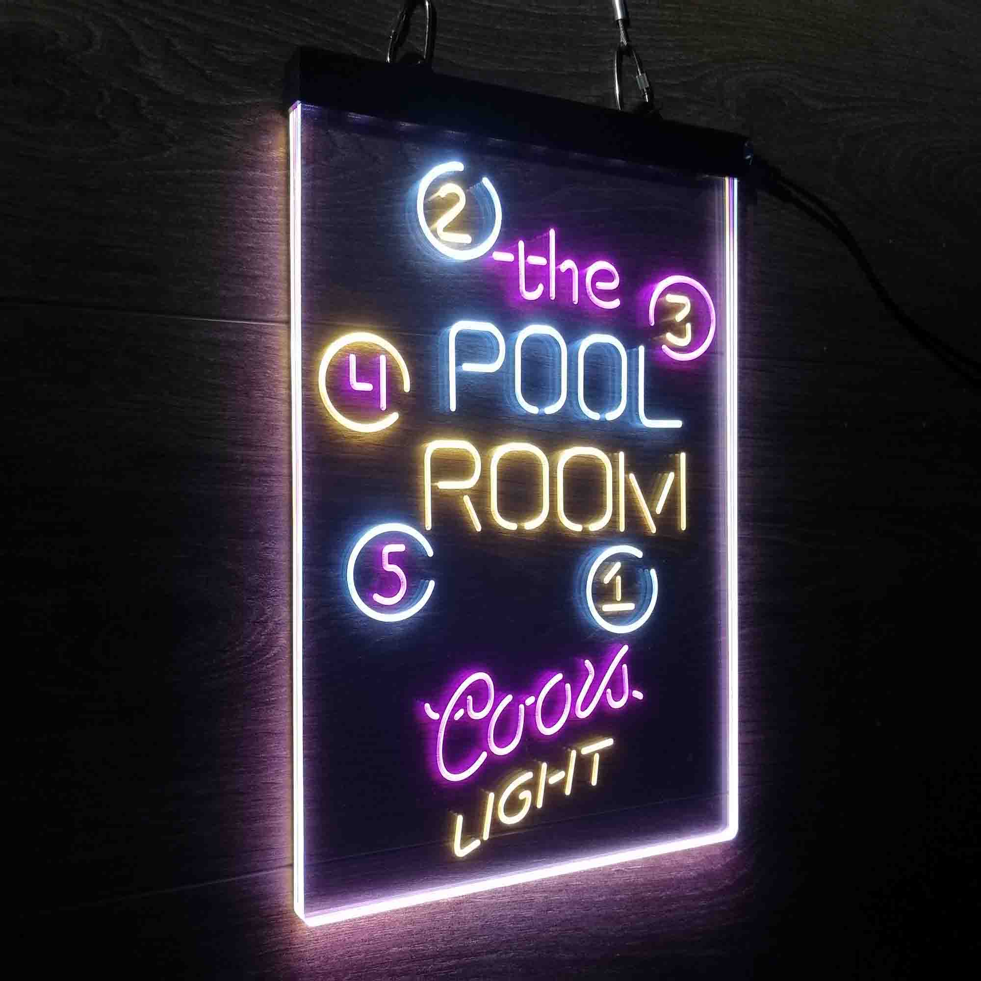 Coors Light Pool Room Man Cave Neon LED Sign 3 Colors