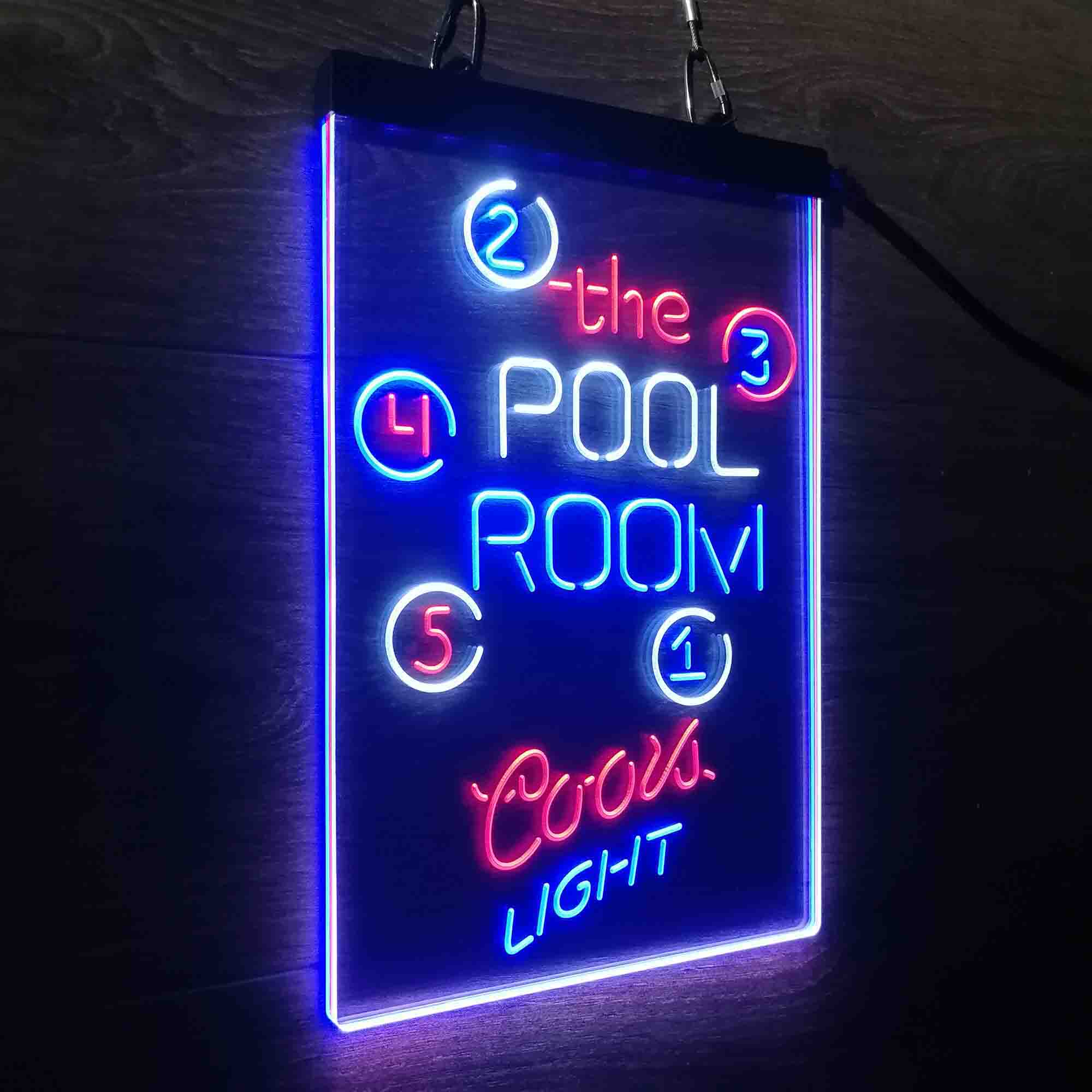 Coors Light Pool Room Man Cave Neon LED Sign 3 Colors