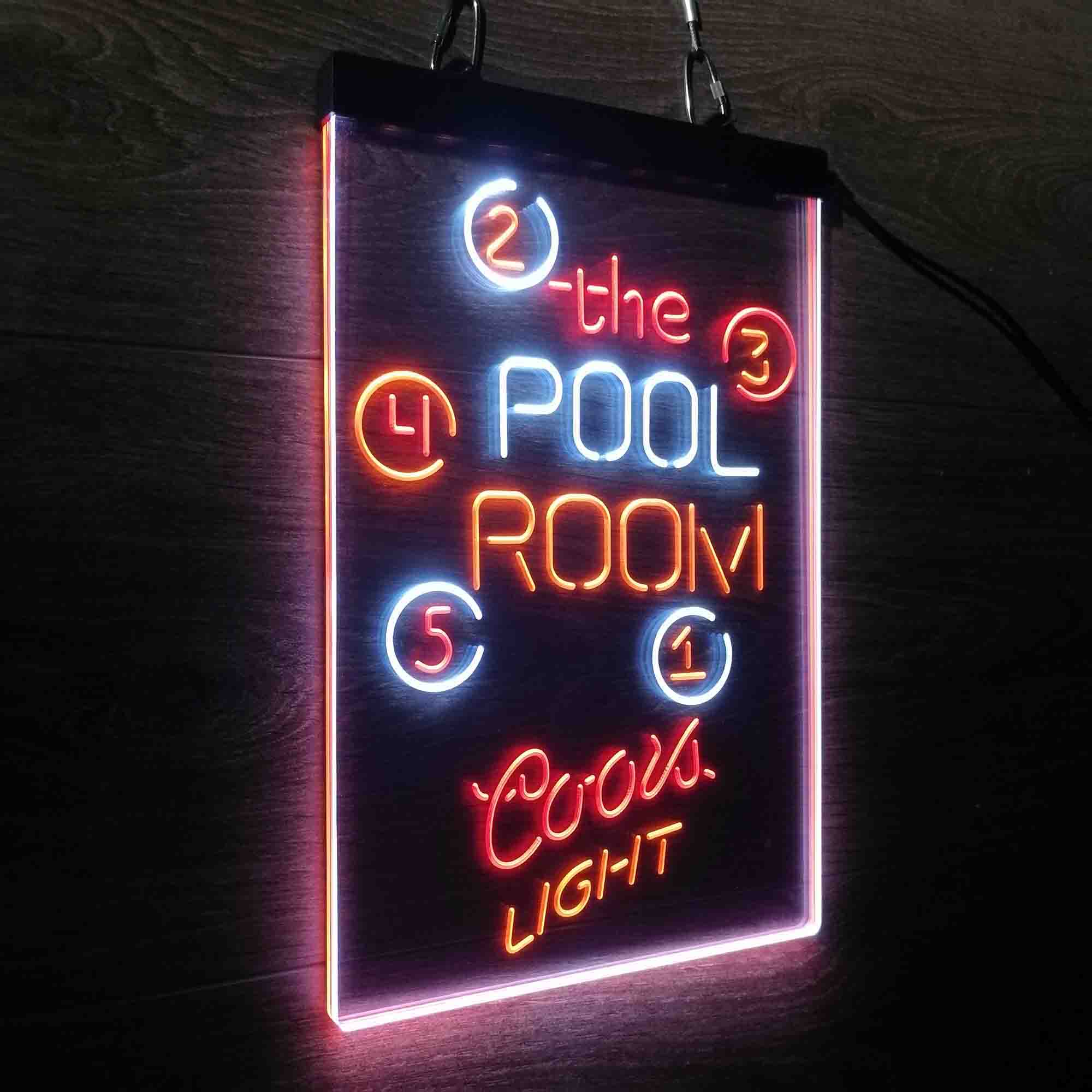 Coors Light Pool Room Man Cave Neon LED Sign 3 Colors