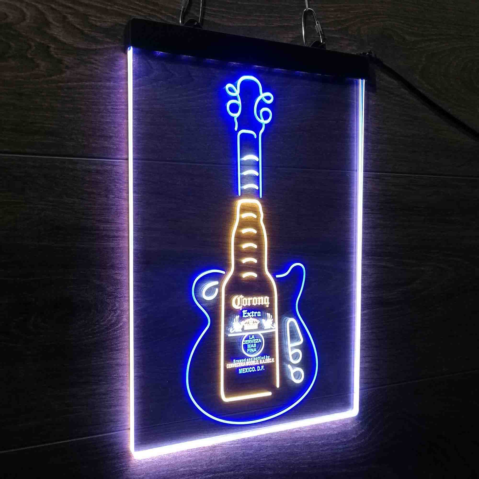 Corona Extra Guitar Bottle Neon LED Sign 3 Colors