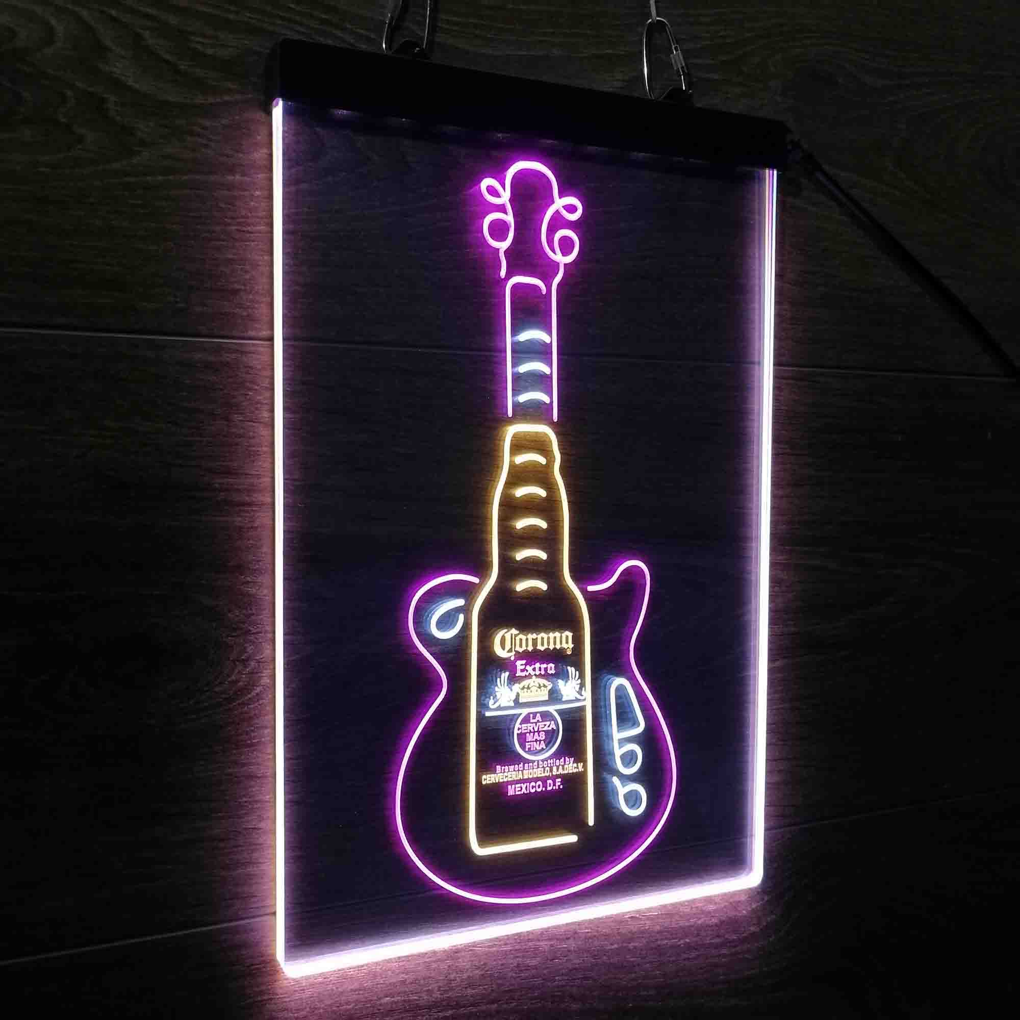 Corona Extra Guitar Bottle Neon LED Sign 3 Colors
