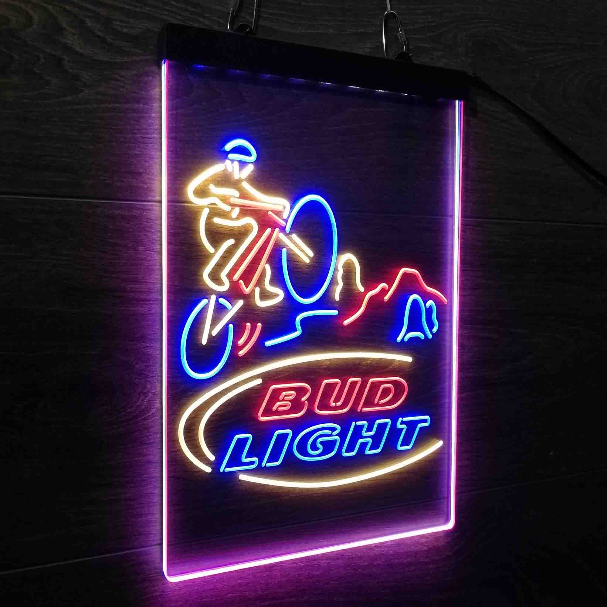 Bud Light Mountain Bike Neon LED Sign 3 Colors