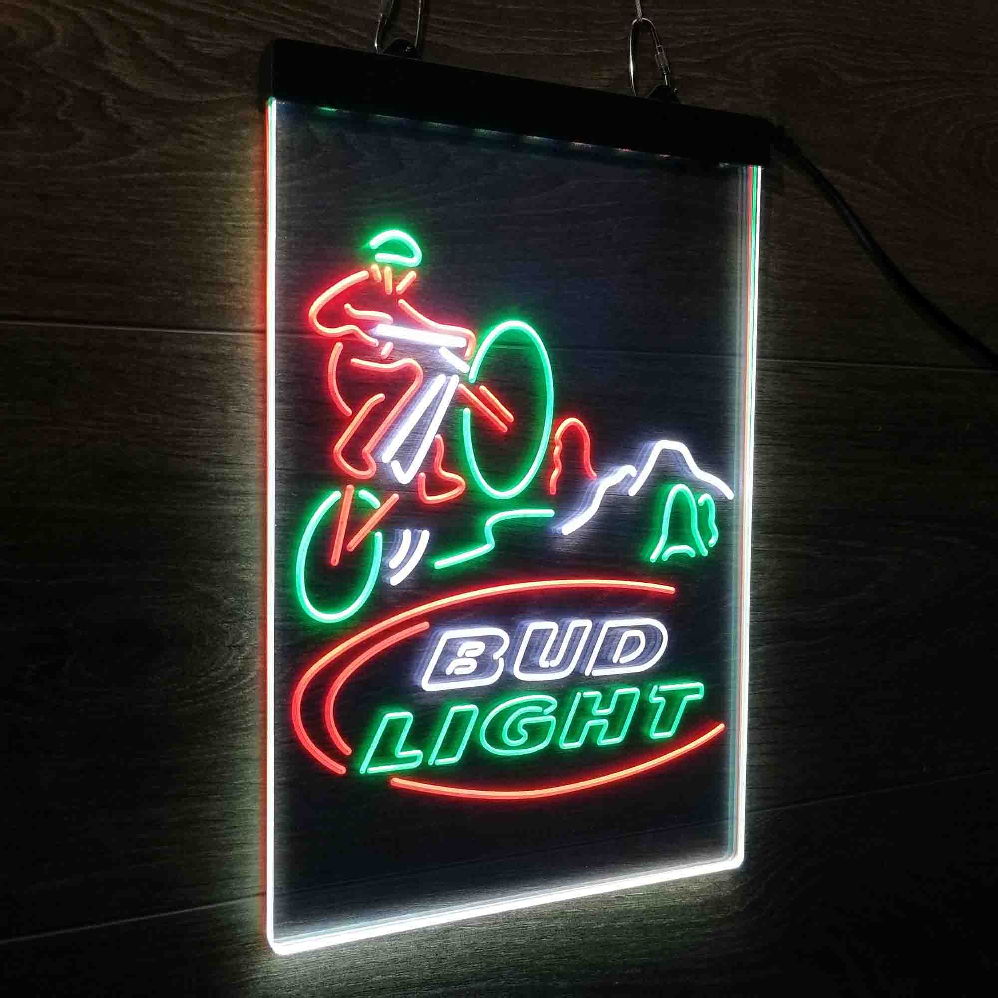 Bud Light Mountain Bike Neon LED Sign 3 Colors