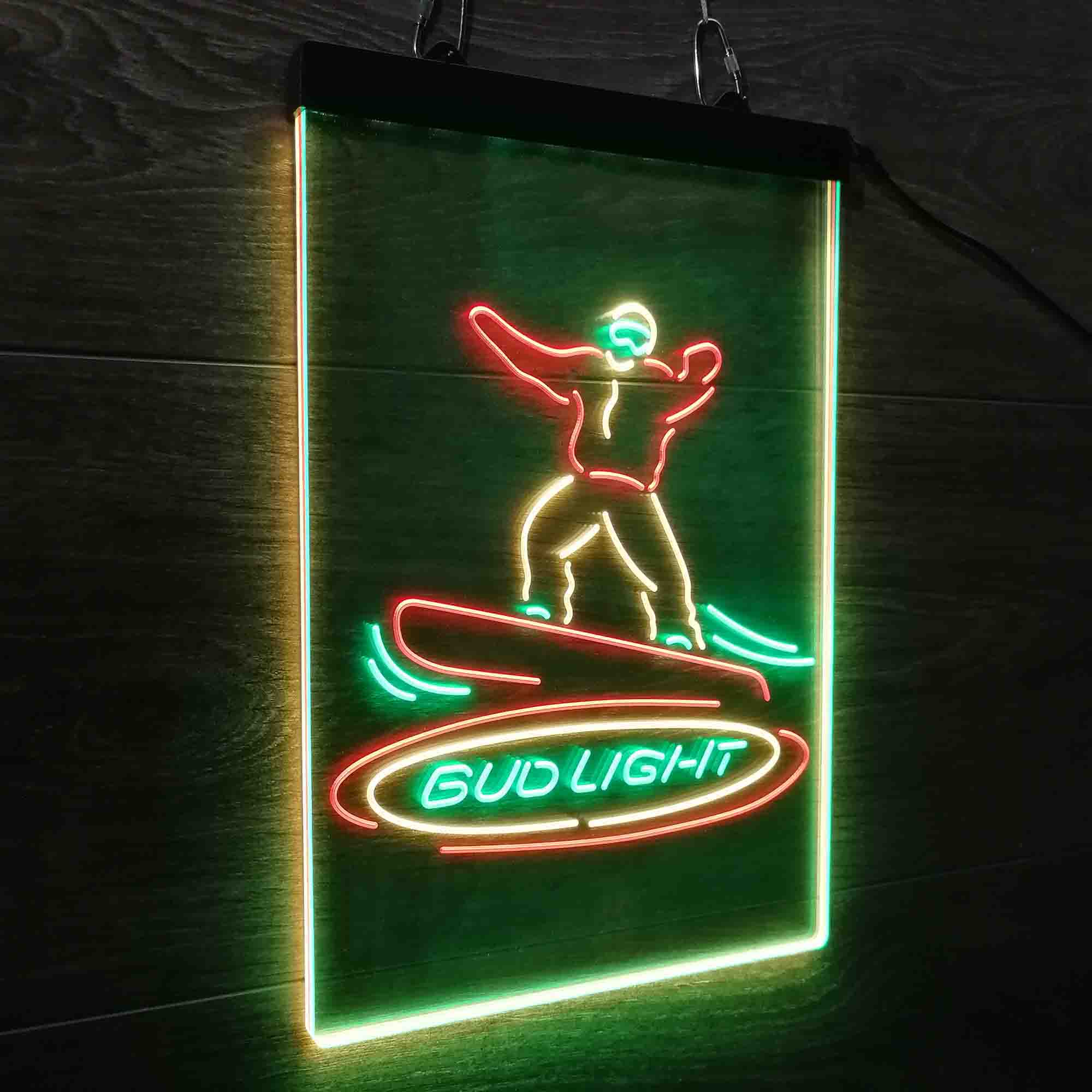 Bud Light Snowboarder Neon LED Sign 3 Colors