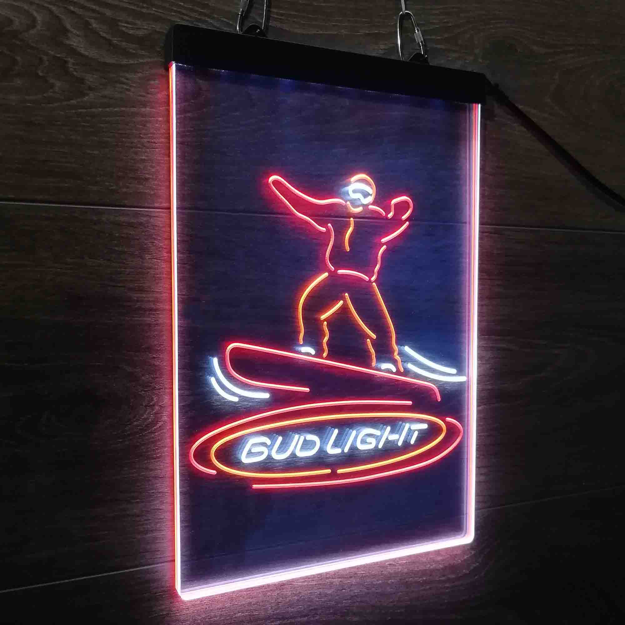 Bud Light Snowboarder Neon LED Sign 3 Colors