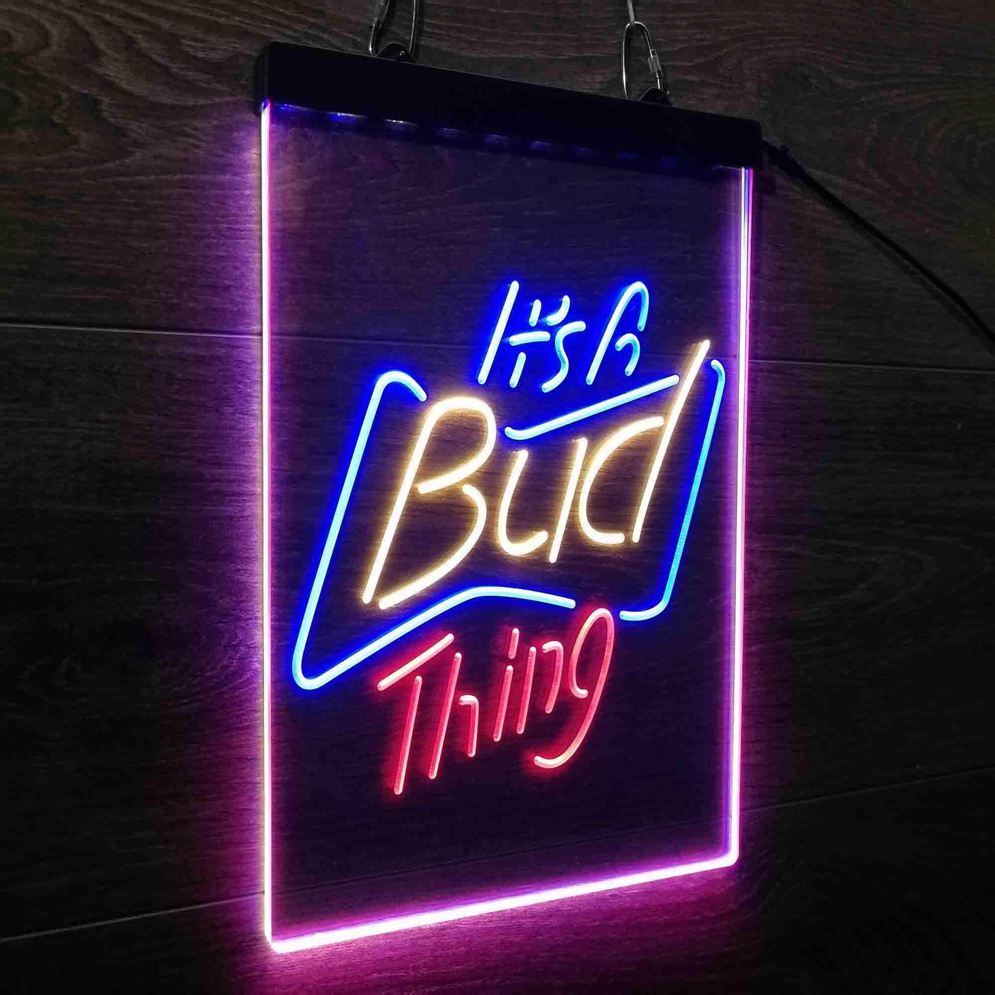 It's Bud Thing Beer Man Cave Bar Neon LED Sign 3 Colors