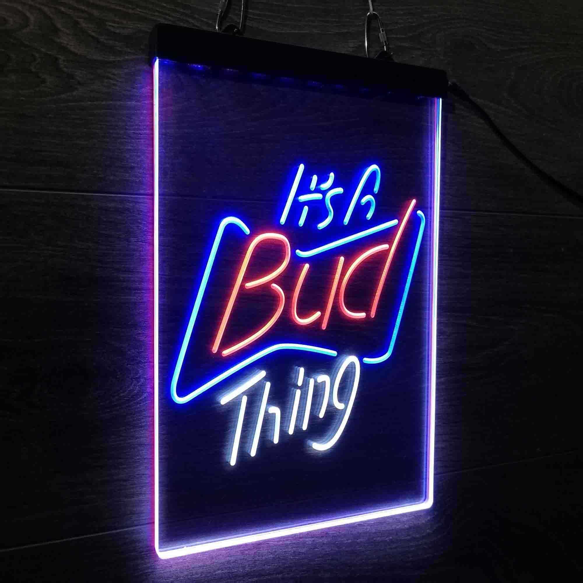 It's Bud Thing Beer Man Cave Bar Neon LED Sign 3 Colors