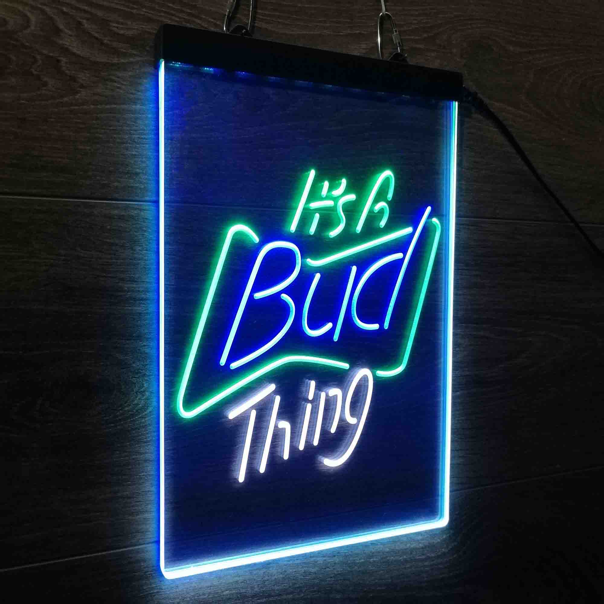 It's Bud Thing Beer Man Cave Bar Neon LED Sign 3 Colors