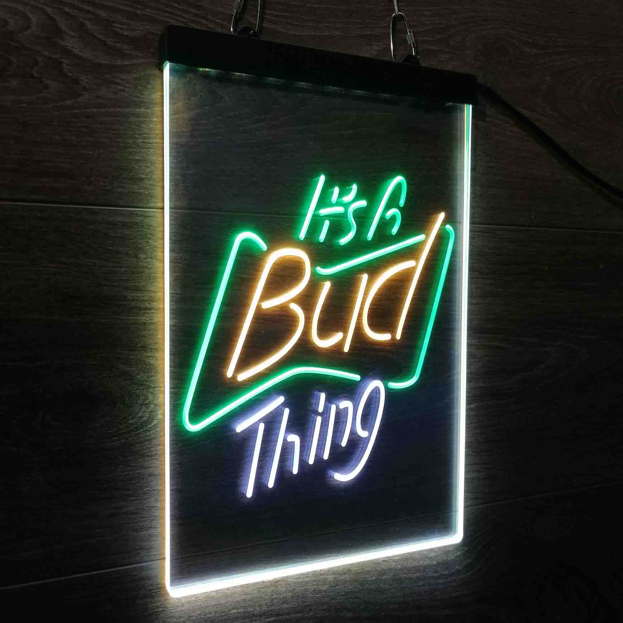 It's Bud Thing Beer Man Cave Bar Neon LED Sign 3 Colors