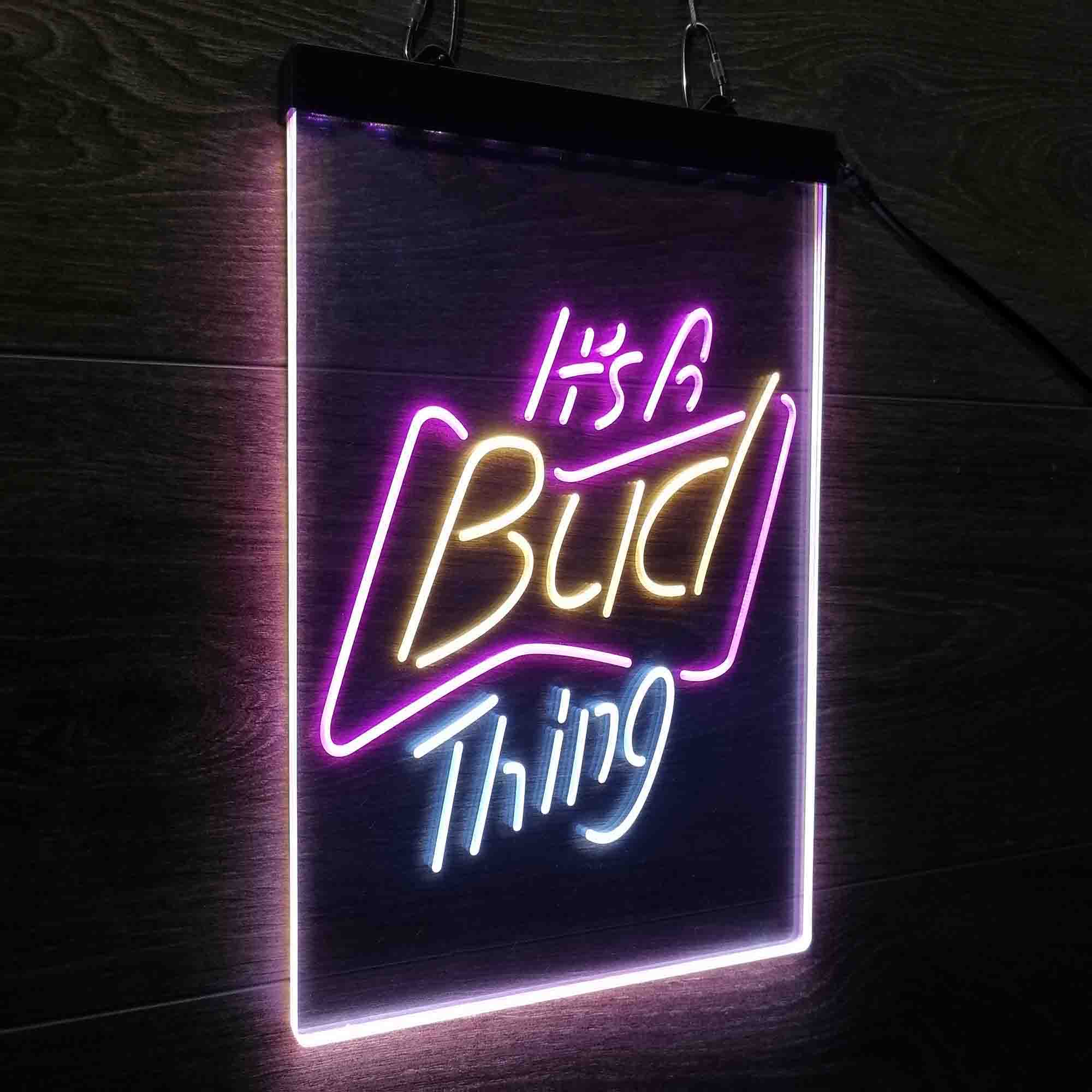 It's Bud Thing Beer Man Cave Bar Neon LED Sign 3 Colors