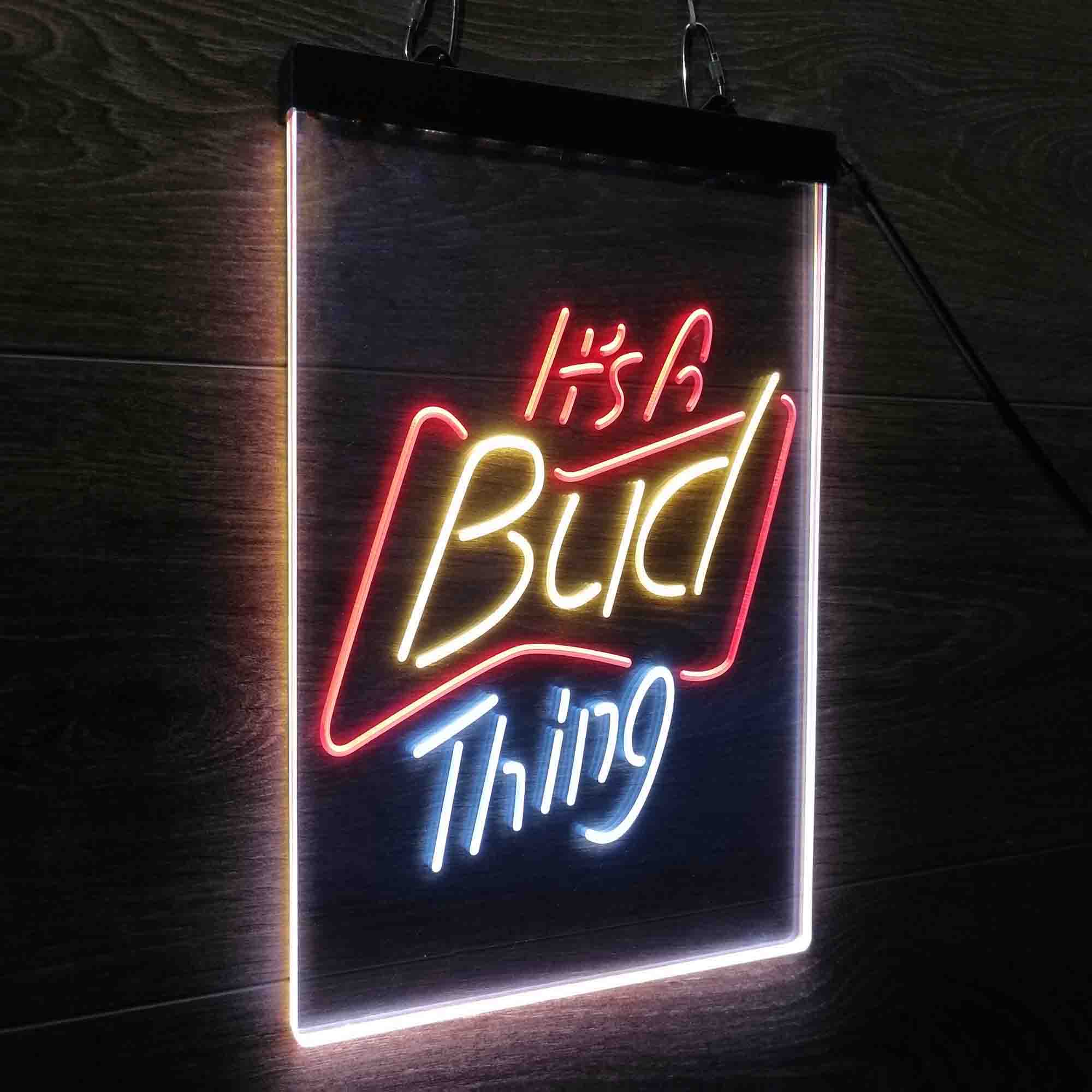 It's Bud Thing Beer Man Cave Bar Neon LED Sign 3 Colors