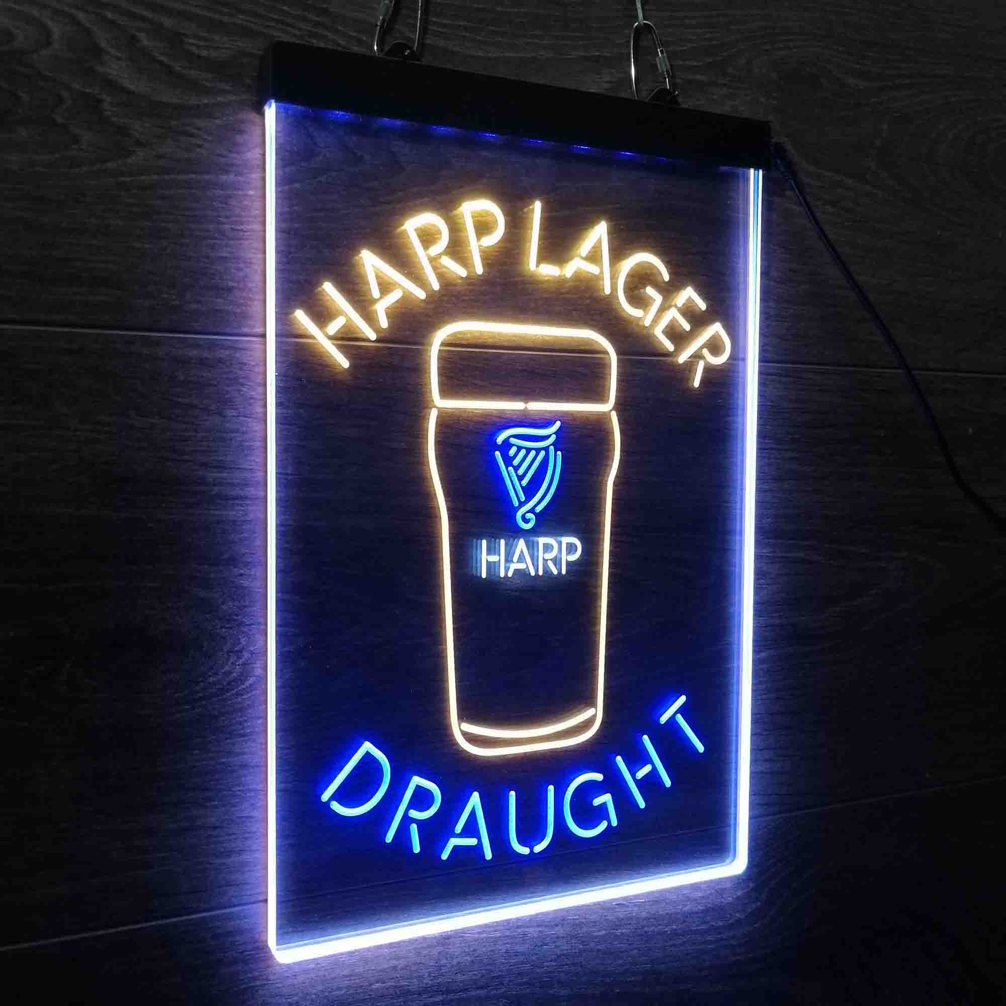 Harp Larger Draught Ale Bar Neon LED Sign 3 Colors