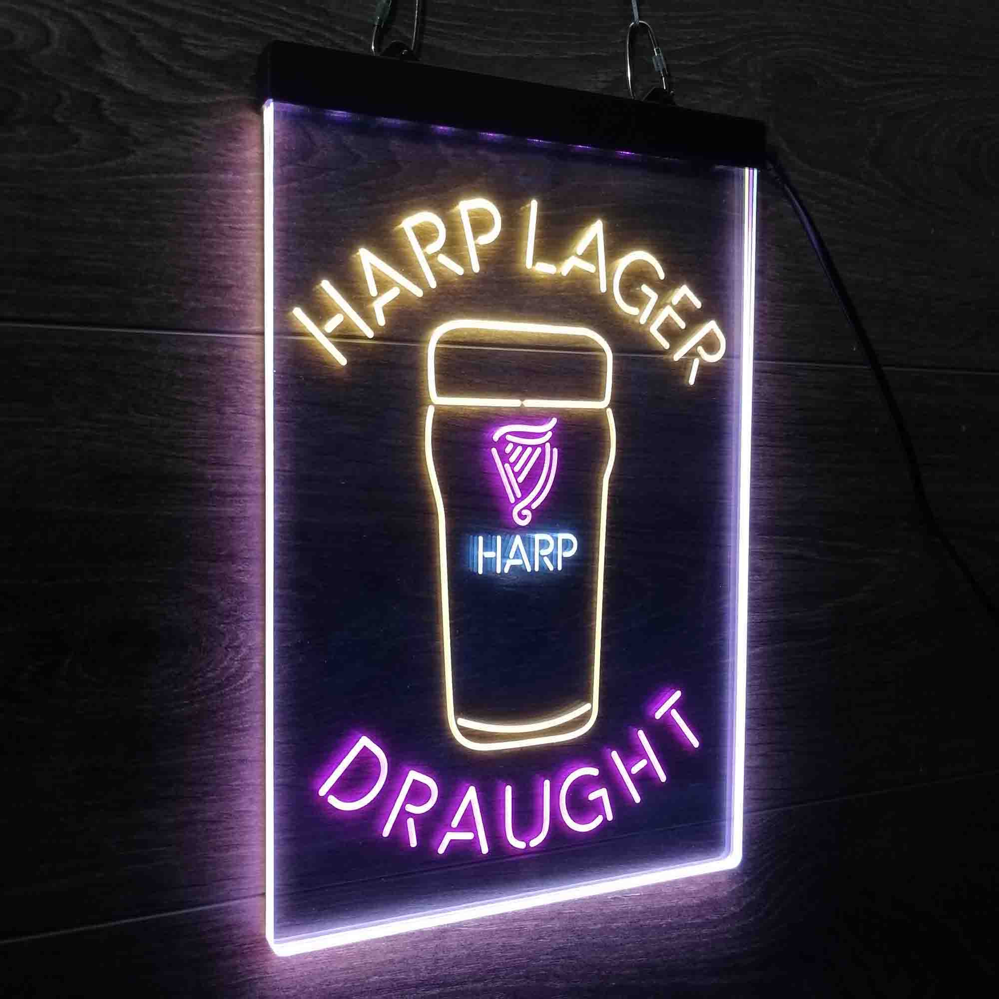 Harp Larger Draught Ale Bar Neon LED Sign 3 Colors