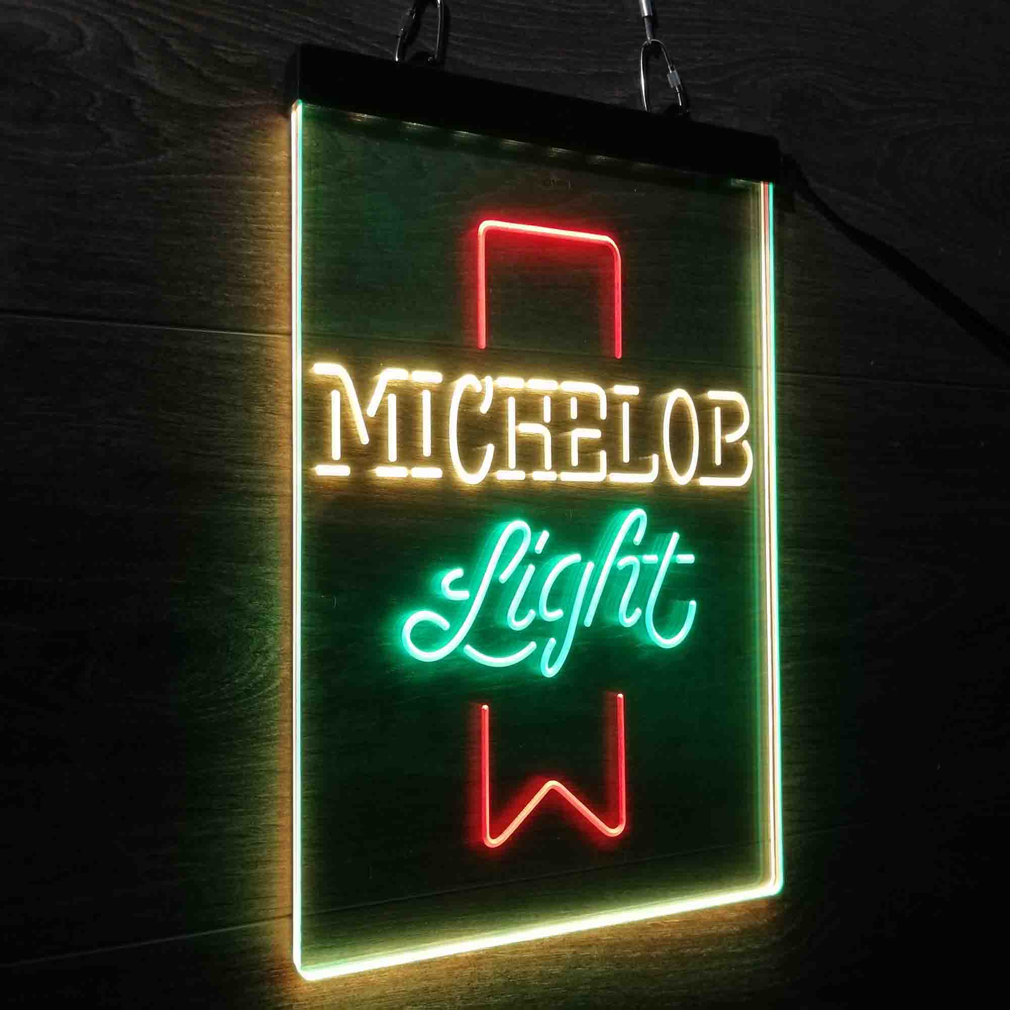 Michelob Light Red Ribbon Neon LED Sign 3 Colors