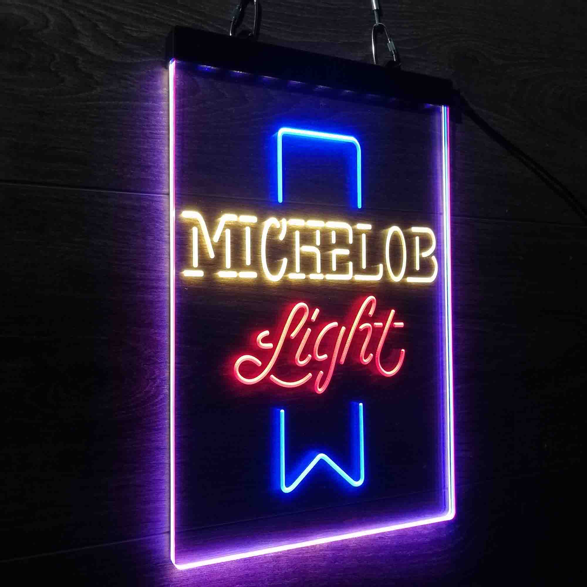 Michelob Light Red Ribbon Neon LED Sign 3 Colors