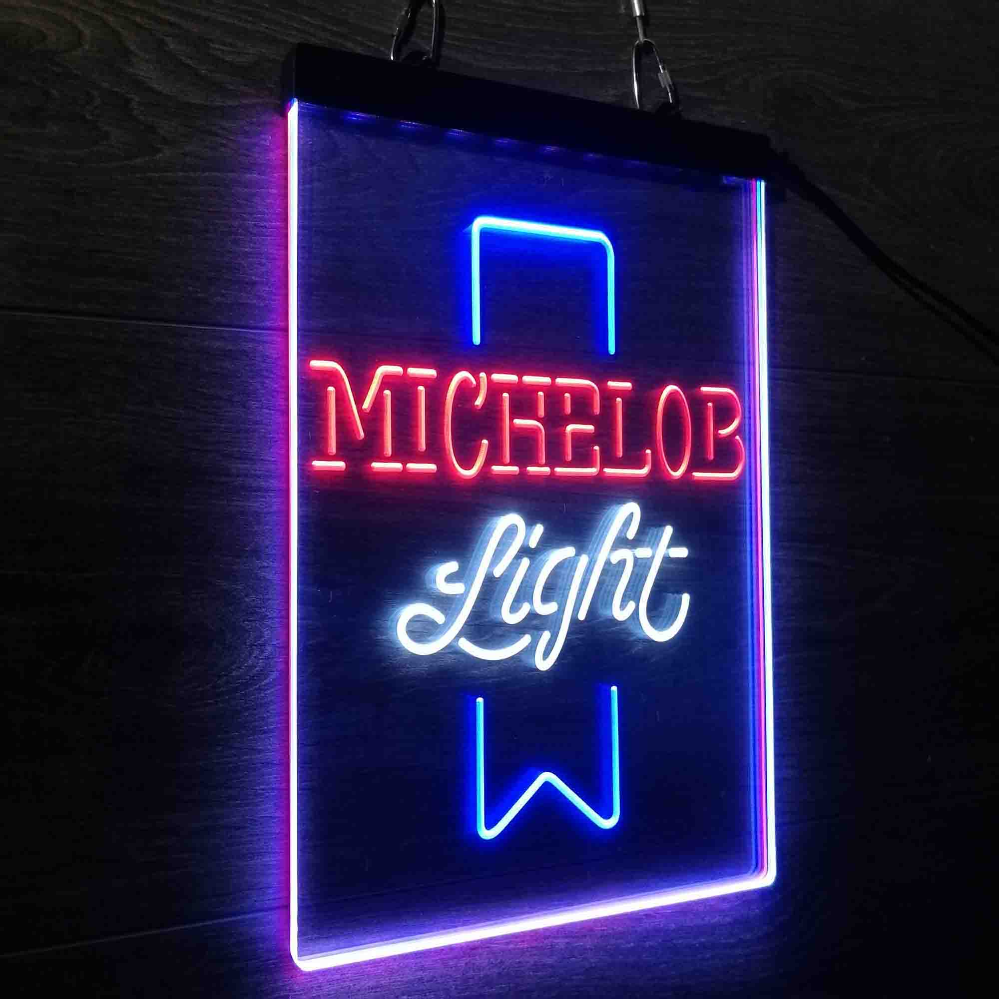 Michelob Light Red Ribbon Neon LED Sign 3 Colors