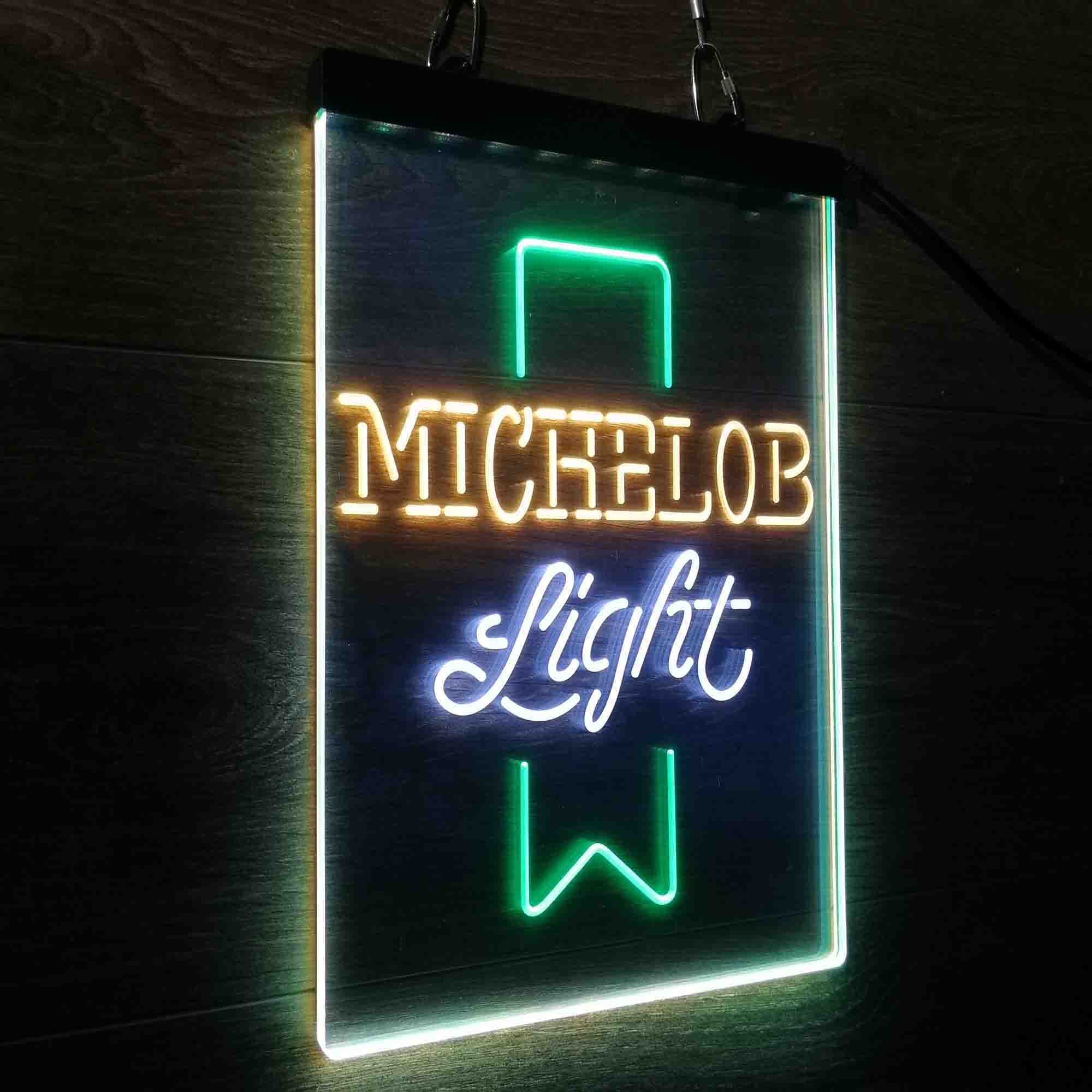 Michelob Light Red Ribbon Neon LED Sign 3 Colors