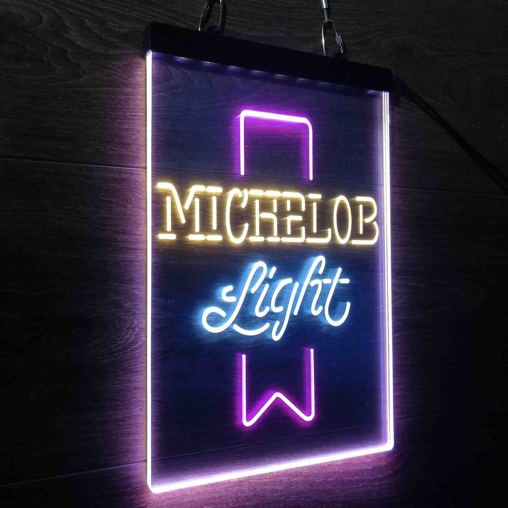 Michelob Light Red Ribbon Neon LED Sign 3 Colors