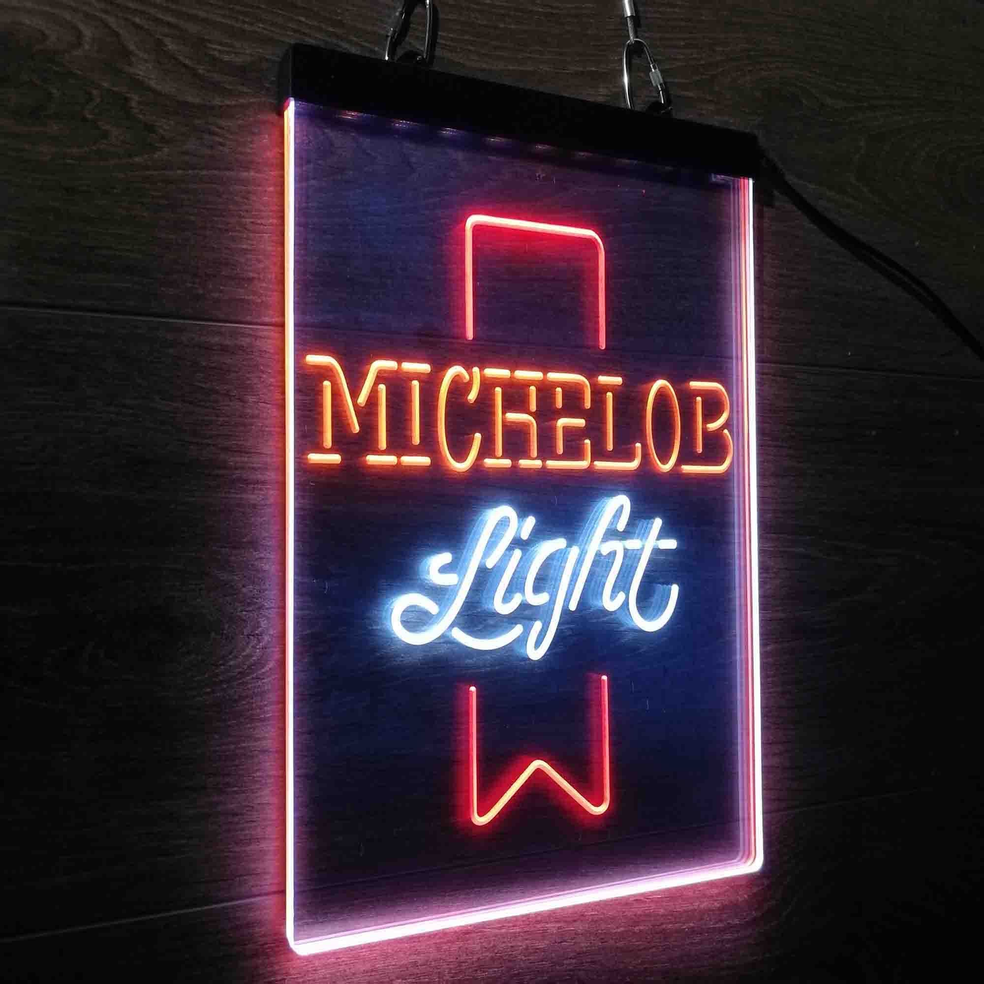 Michelob Light Red Ribbon Neon LED Sign 3 Colors