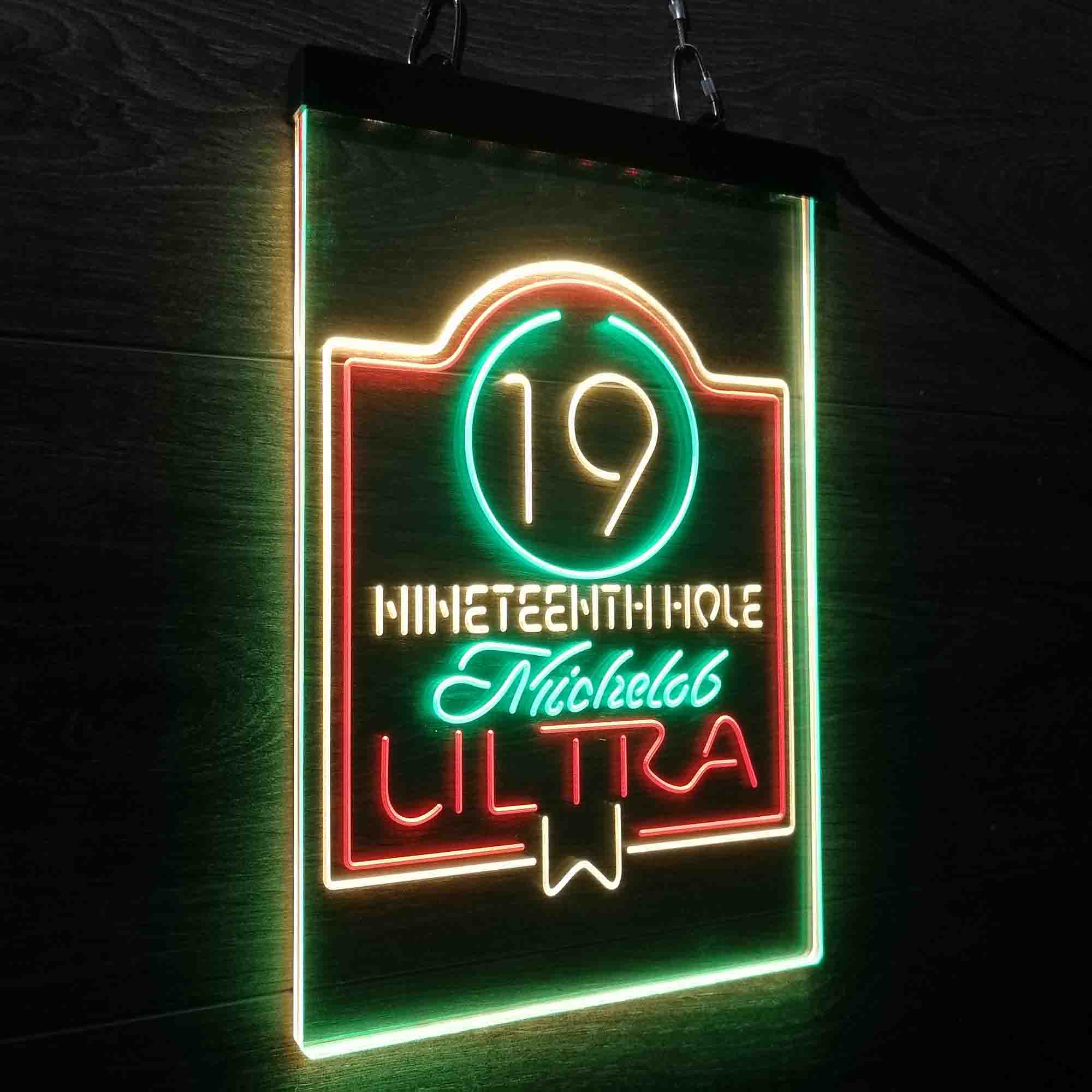 Michelobs Beer 19th Hole Golf Neon LED Sign 3 Colors