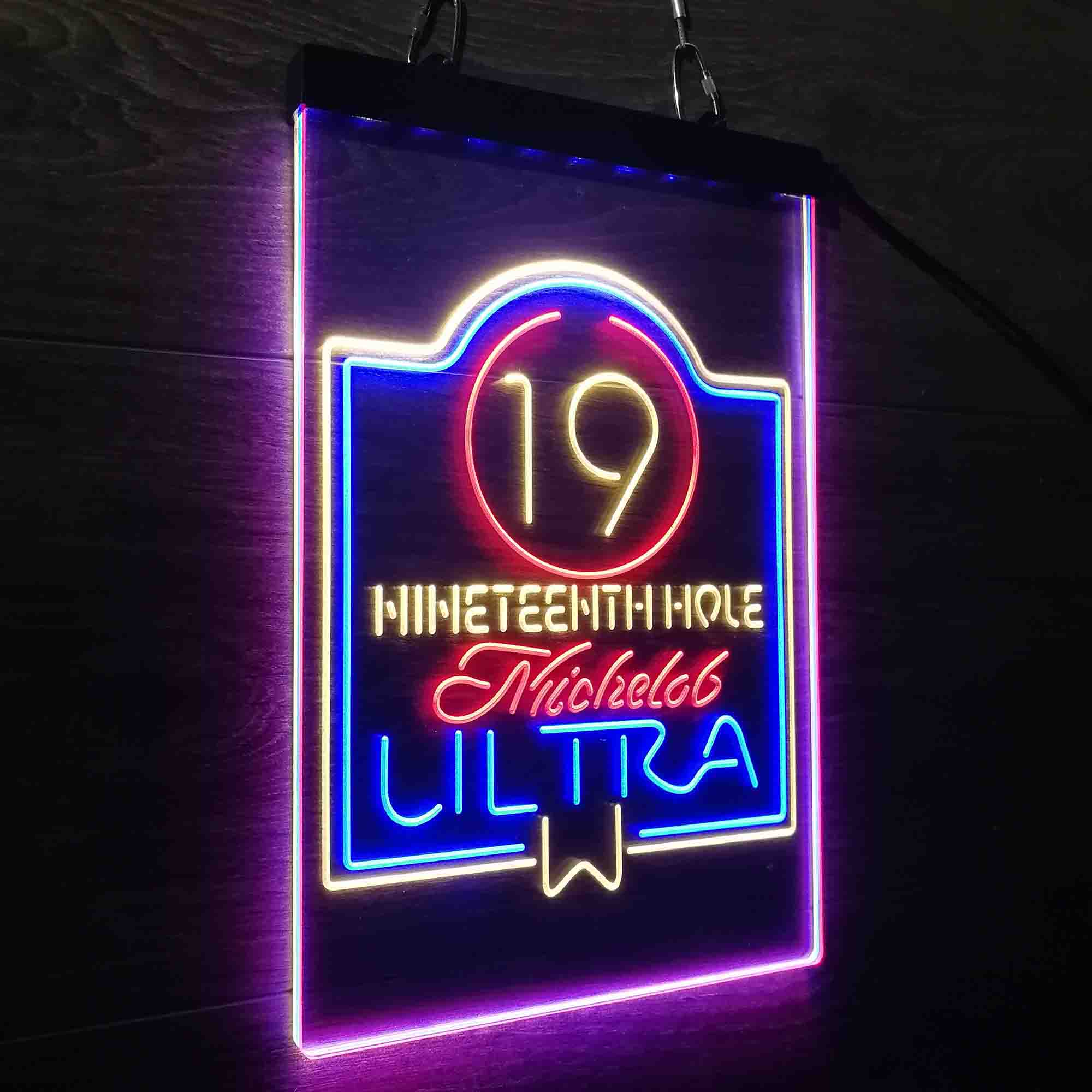 Michelobs Beer 19th Hole Golf Neon LED Sign 3 Colors