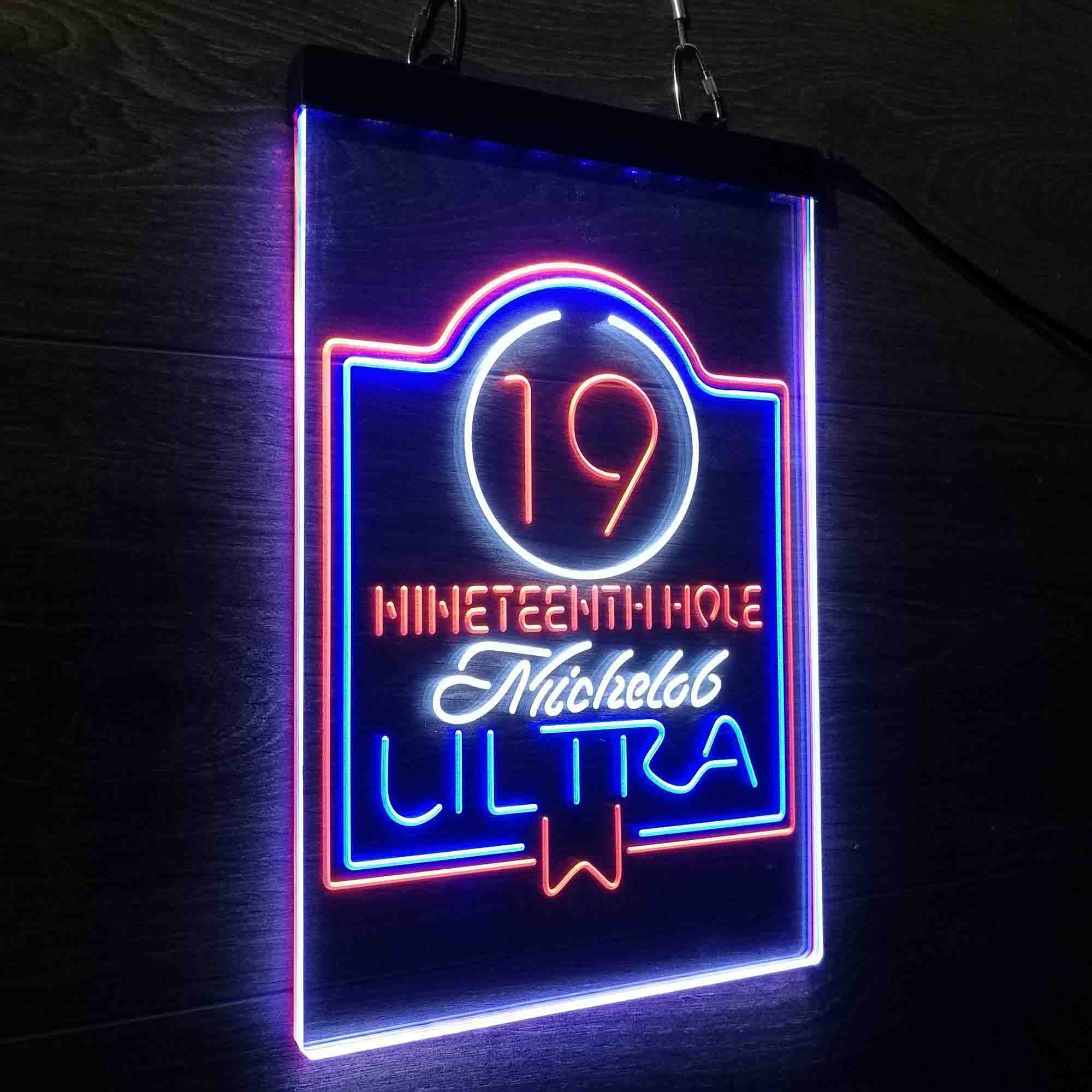 Michelobs Beer 19th Hole Golf Neon LED Sign 3 Colors