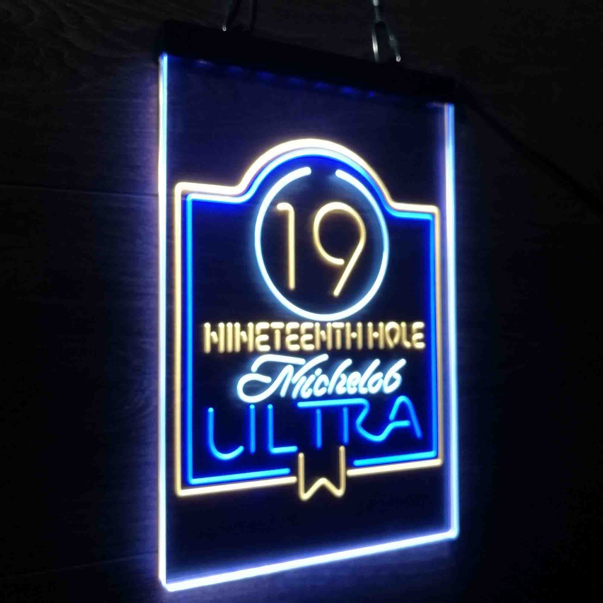 Michelobs Beer 19th Hole Golf Neon LED Sign 3 Colors