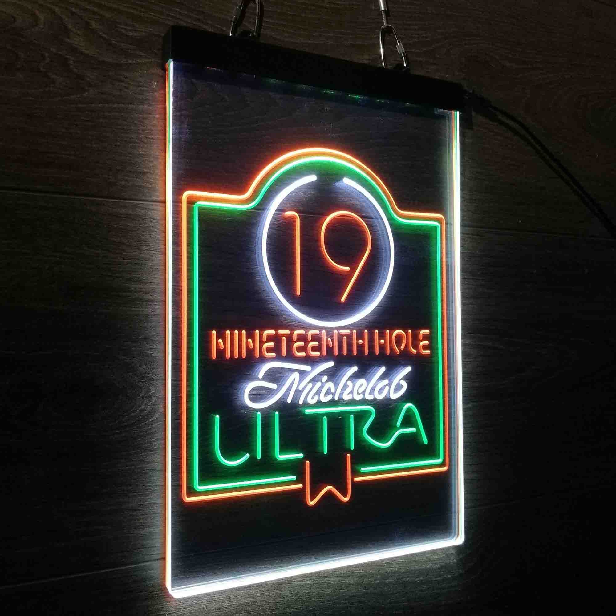 Michelobs Beer 19th Hole Golf Neon LED Sign 3 Colors