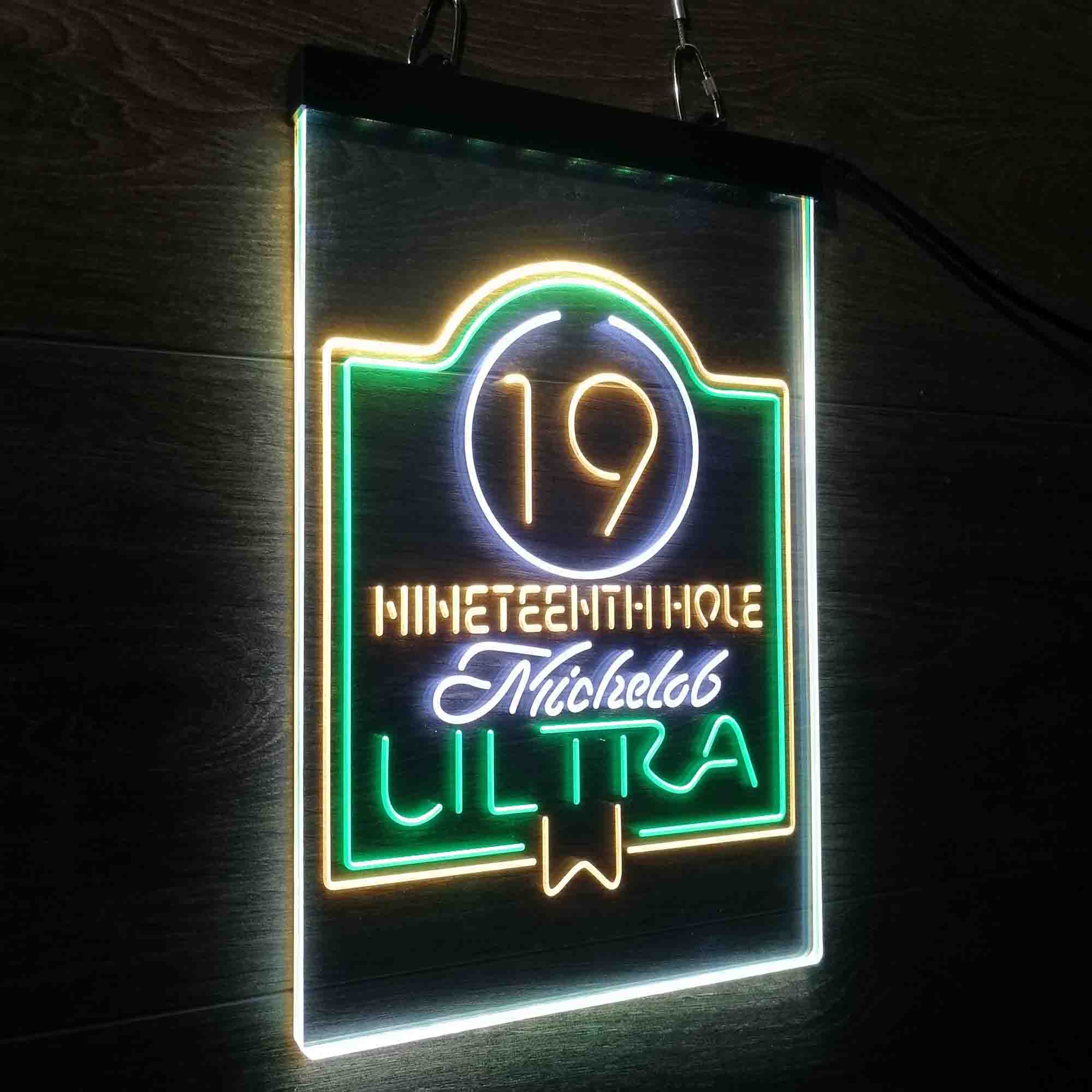 Michelobs Beer 19th Hole Golf Neon LED Sign 3 Colors