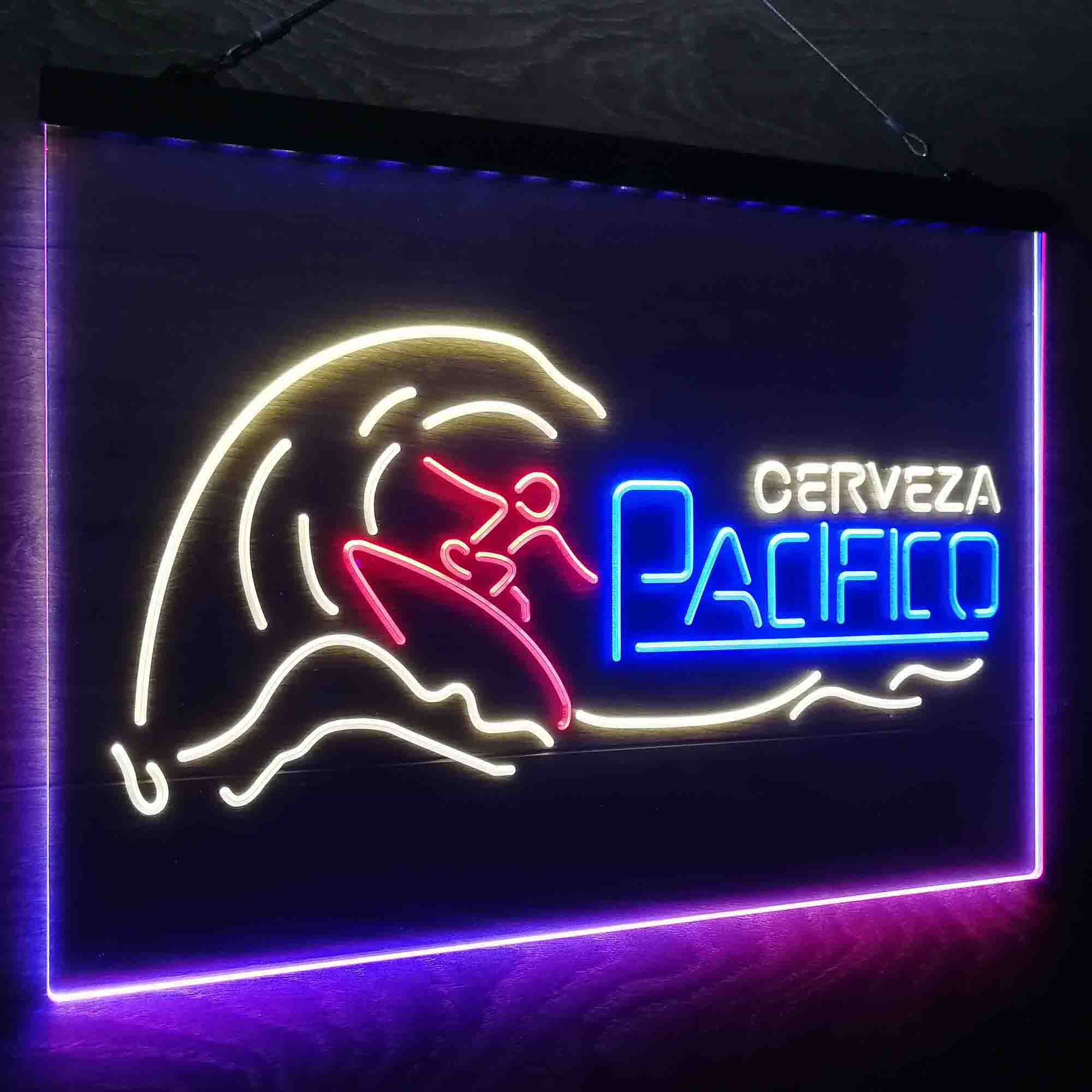 Cerveza Pacifico Wave Surfing Neon LED Sign 3 Colors