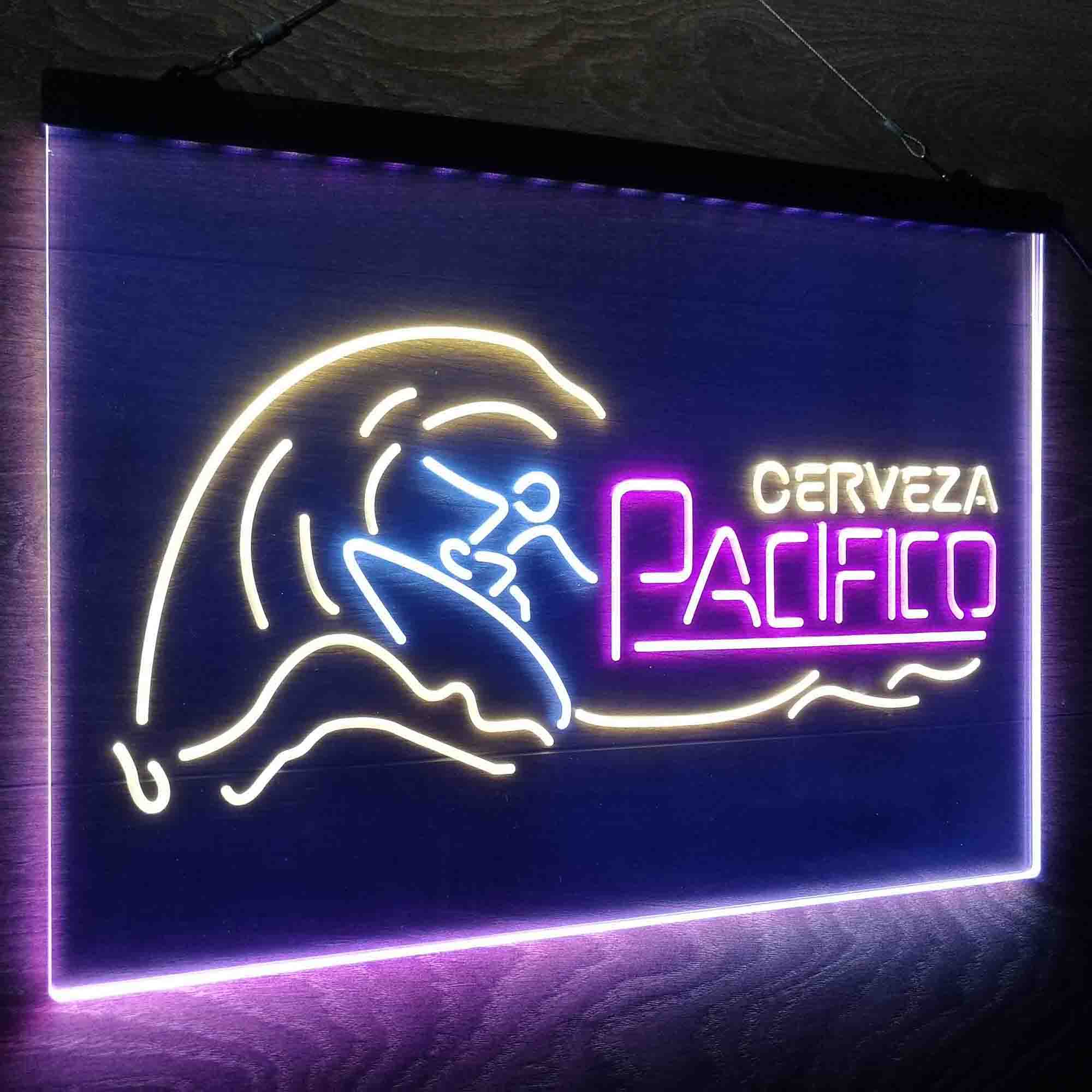 Cerveza Pacifico Wave Surfing Neon LED Sign 3 Colors