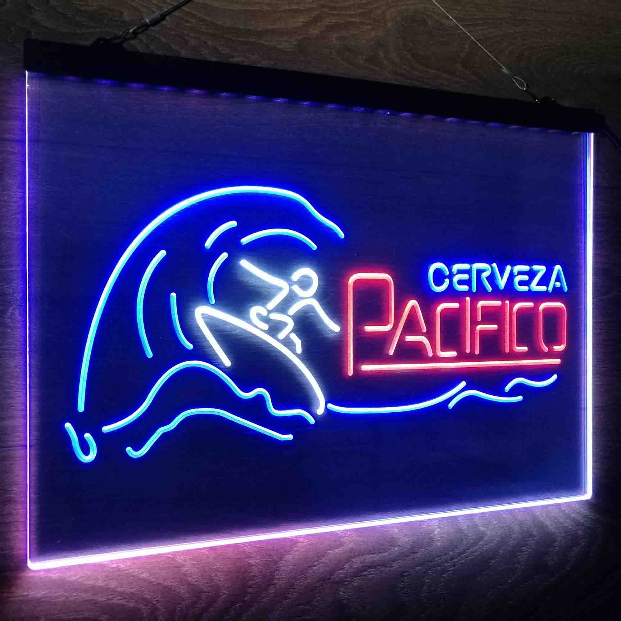 Cerveza Pacifico Wave Surfing Neon LED Sign 3 Colors