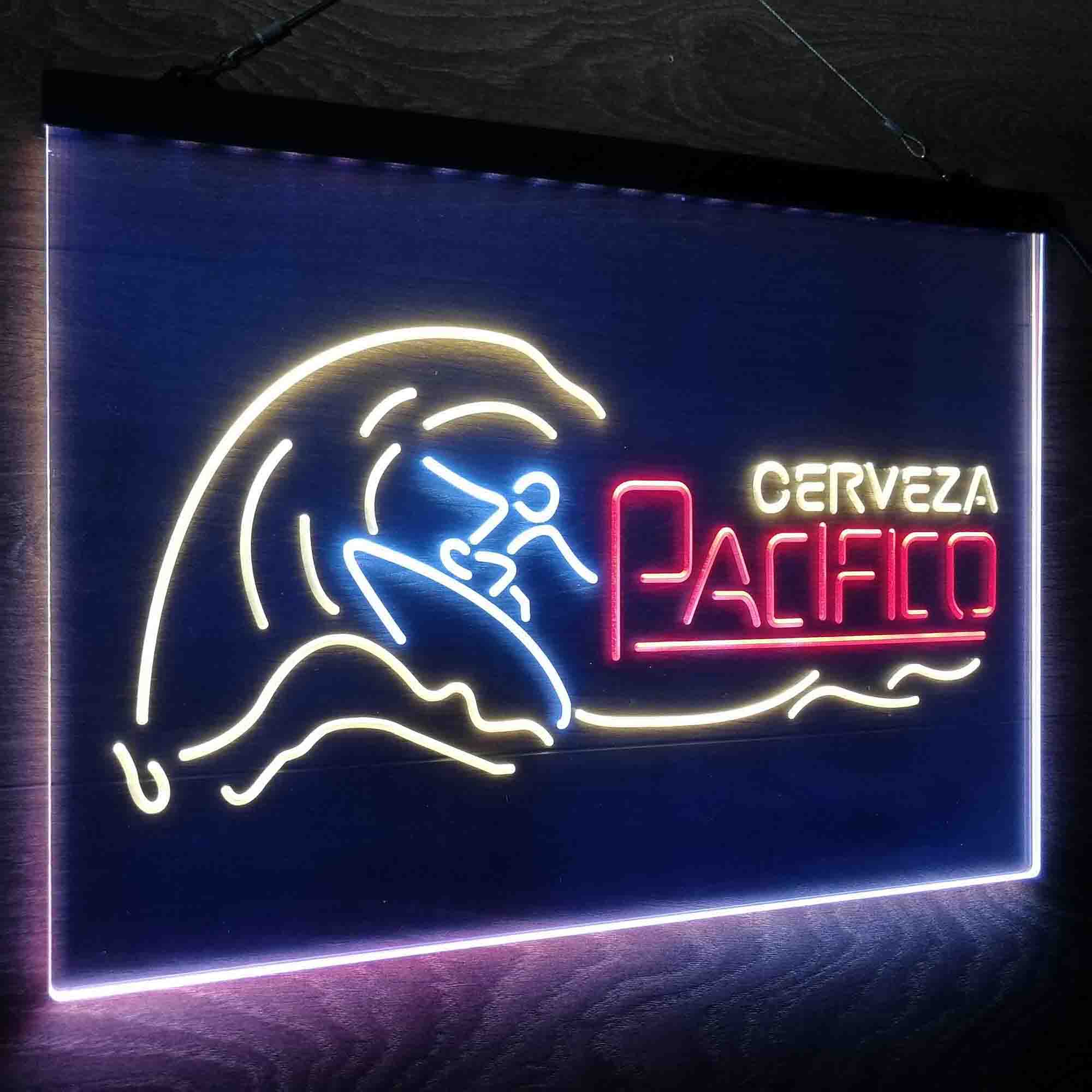 Cerveza Pacifico Wave Surfing Neon LED Sign 3 Colors