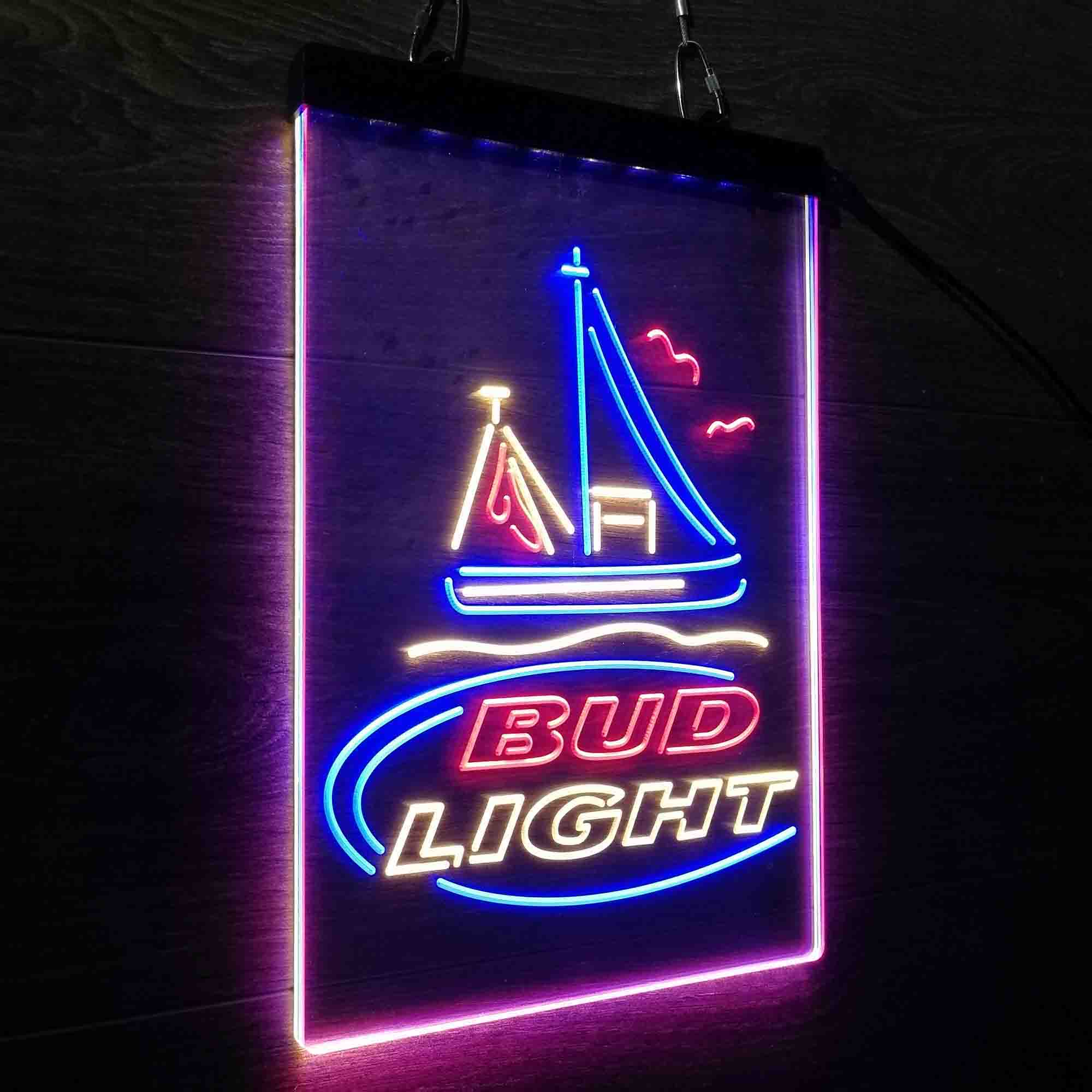 Bud Light Sail Boat Neon LED Sign 3 Colors