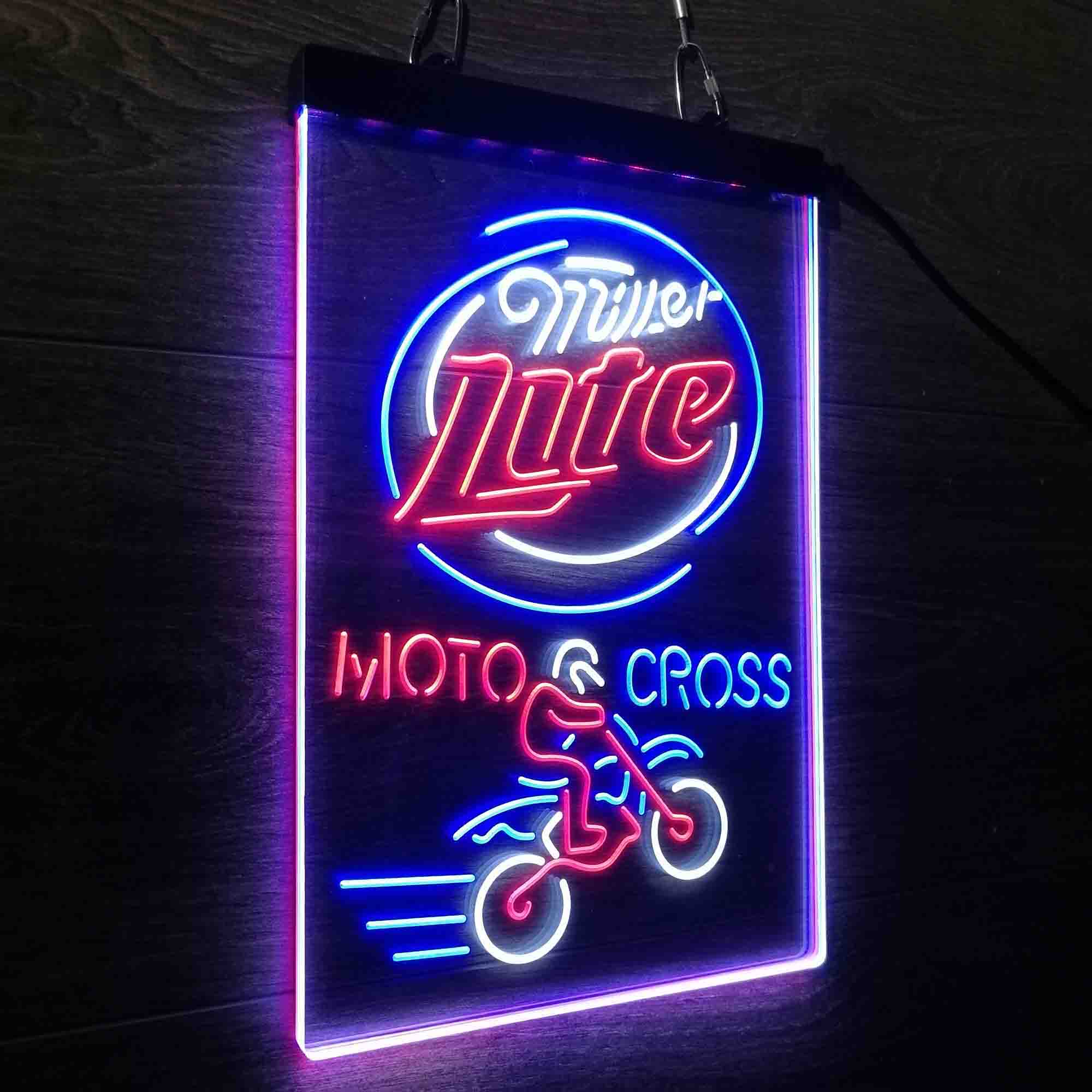 Miller Lite Moto Bike Neon LED Sign 3 Colors