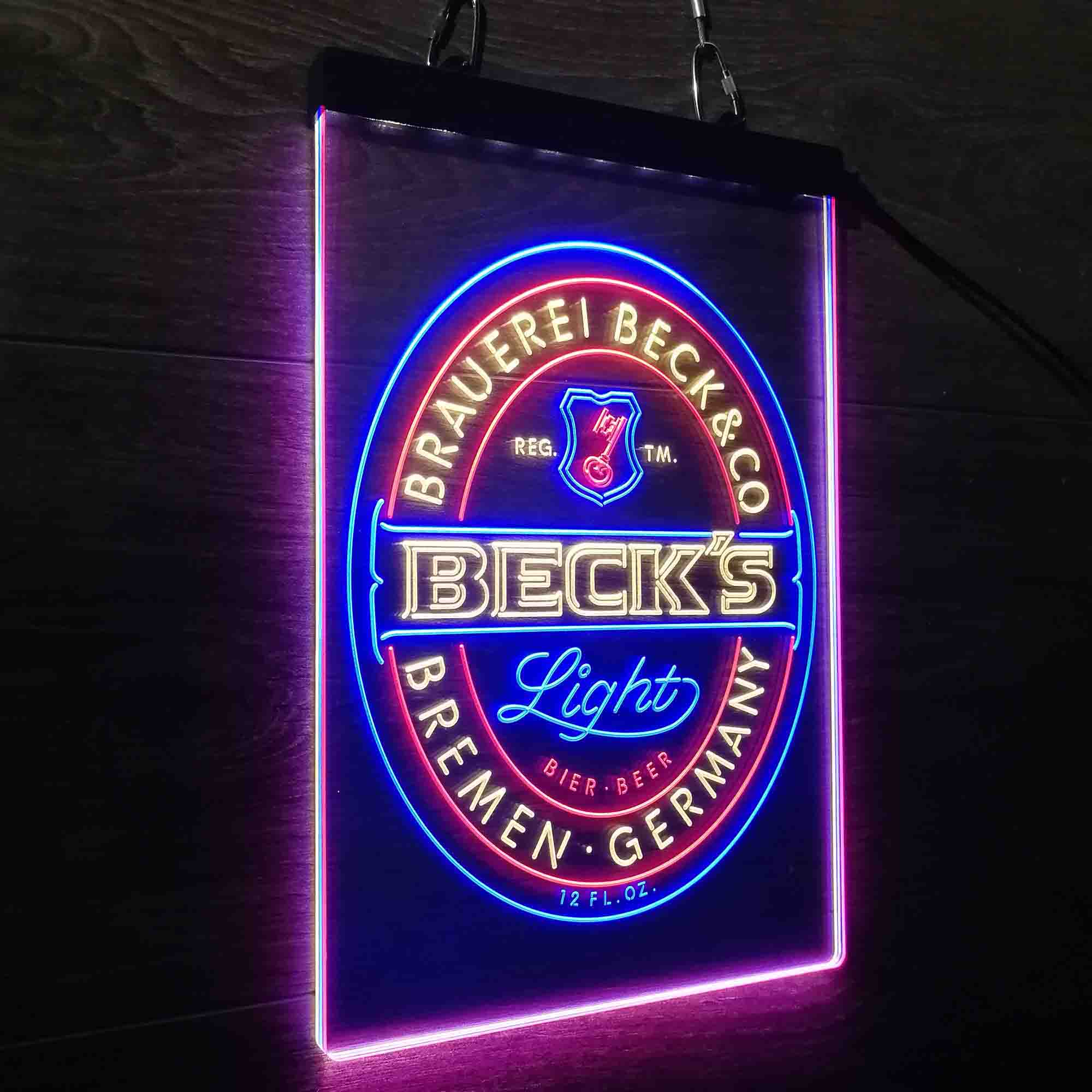 Beck's Light Beer Germany Neon LED Sign 3 Colors