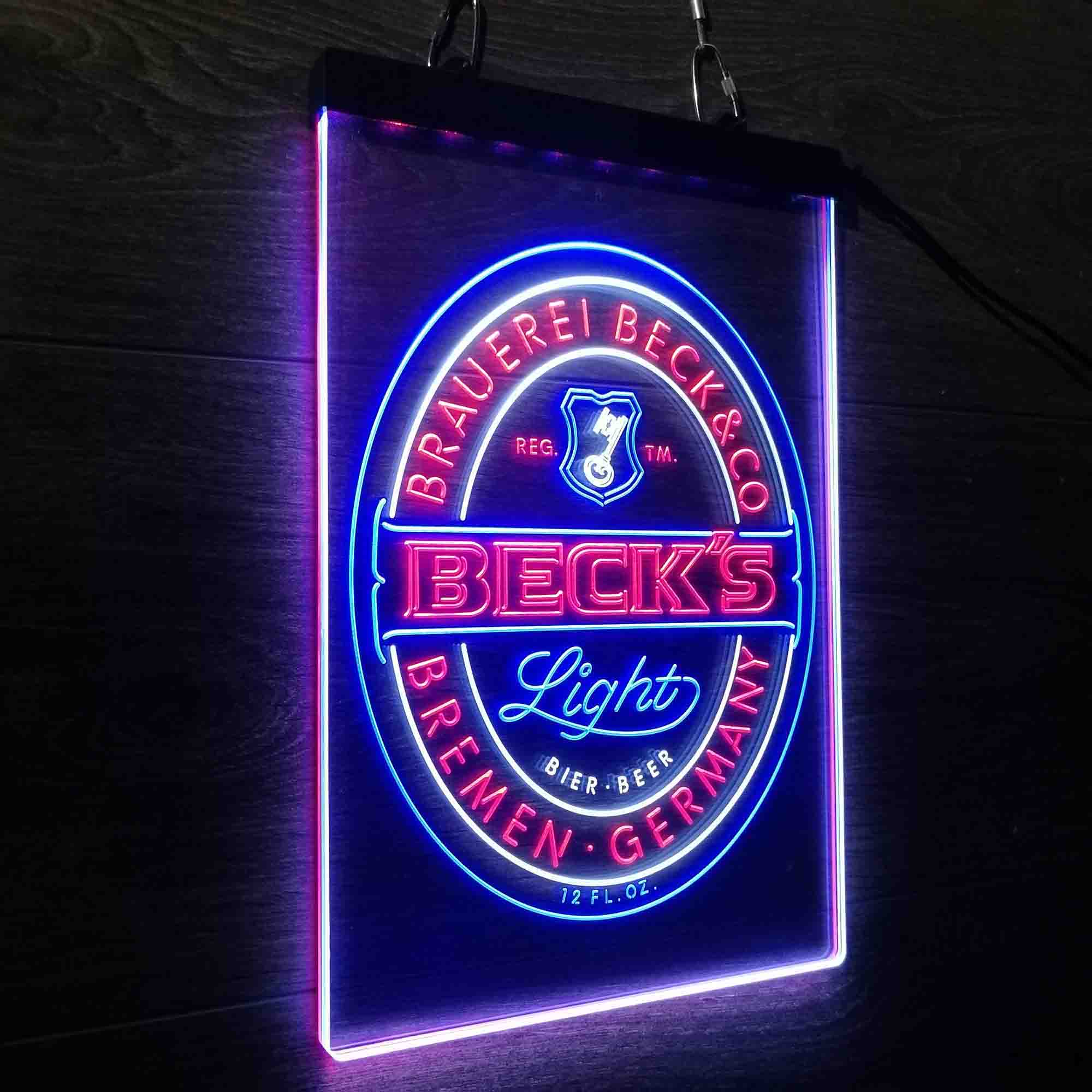 Beck's Light Beer Germany Neon LED Sign 3 Colors