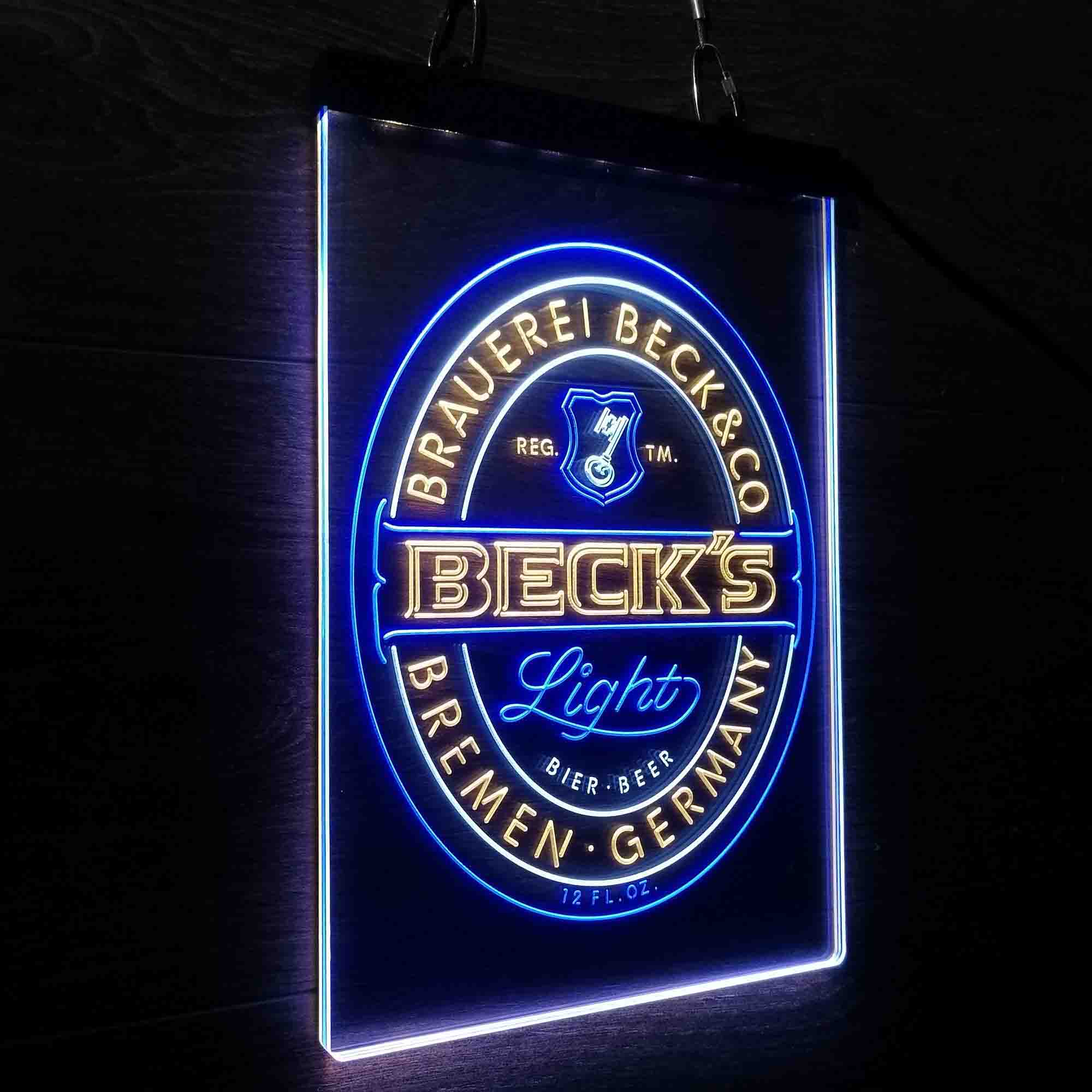 Beck's Light Beer Germany Neon LED Sign 3 Colors