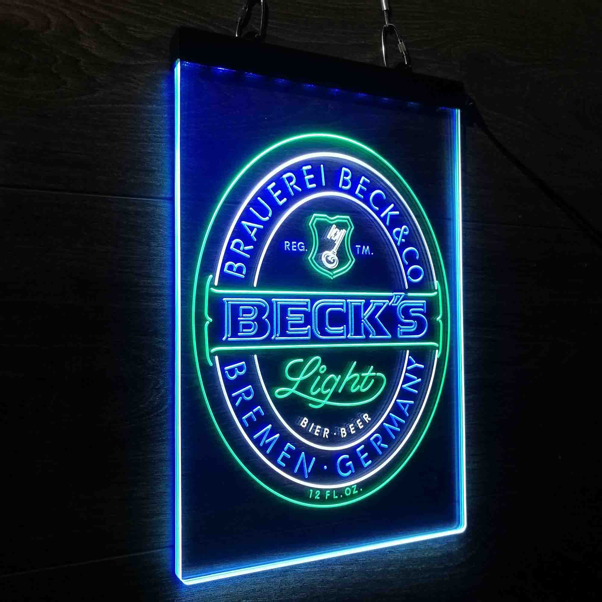 Beck's Light Beer Germany Neon LED Sign 3 Colors