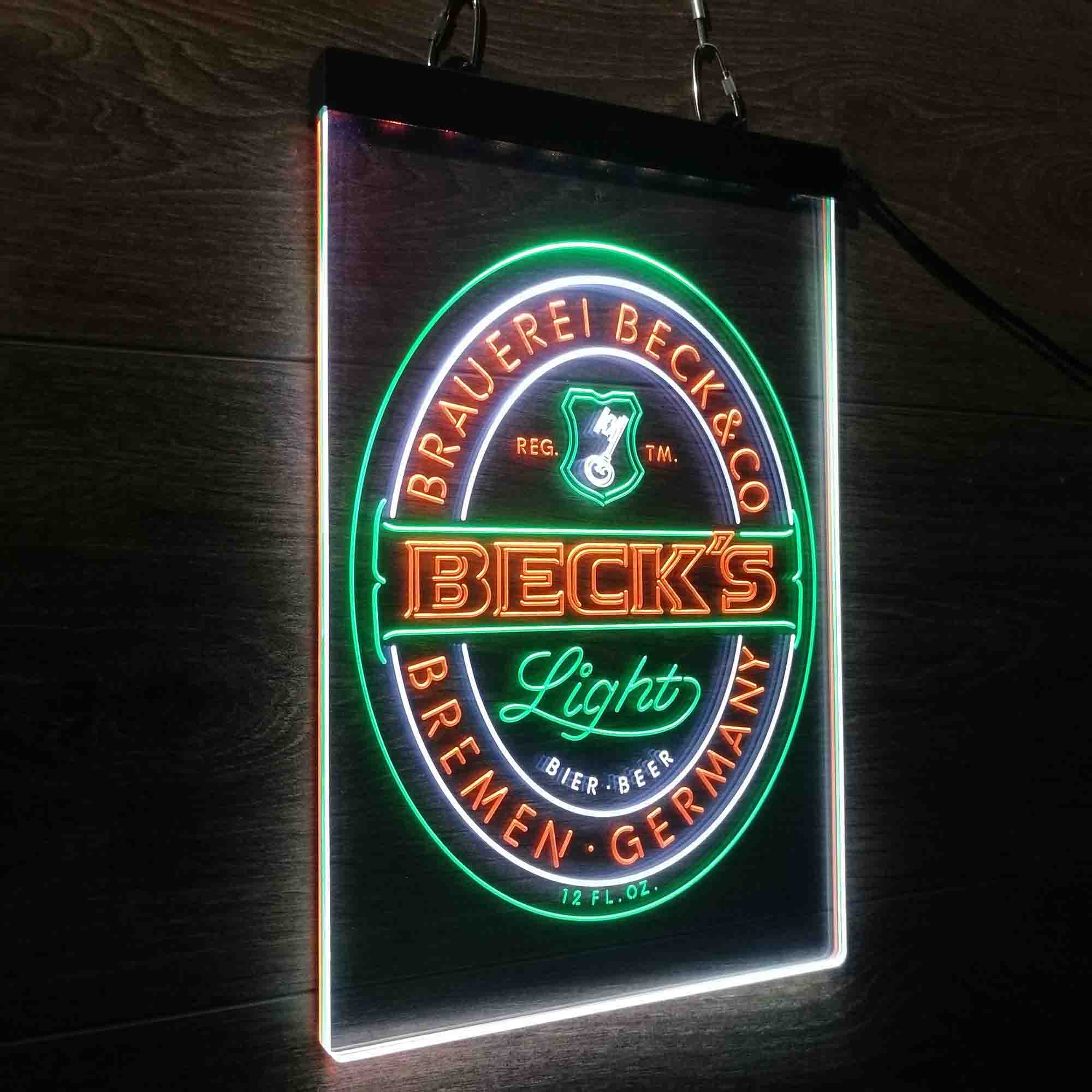 Beck's Light Beer Germany Neon LED Sign 3 Colors