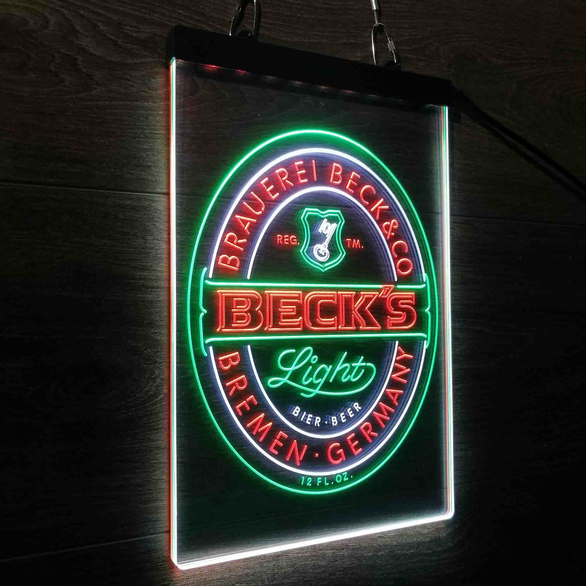 Beck's Light Beer Germany Neon LED Sign 3 Colors