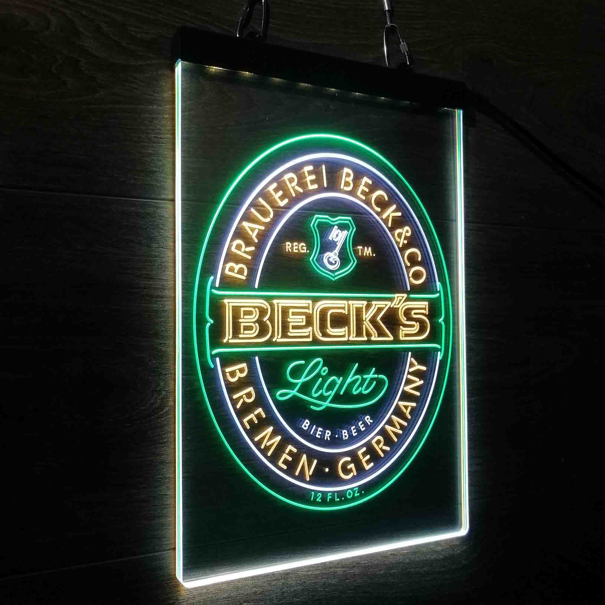 Beck's Light Beer Germany Neon LED Sign 3 Colors