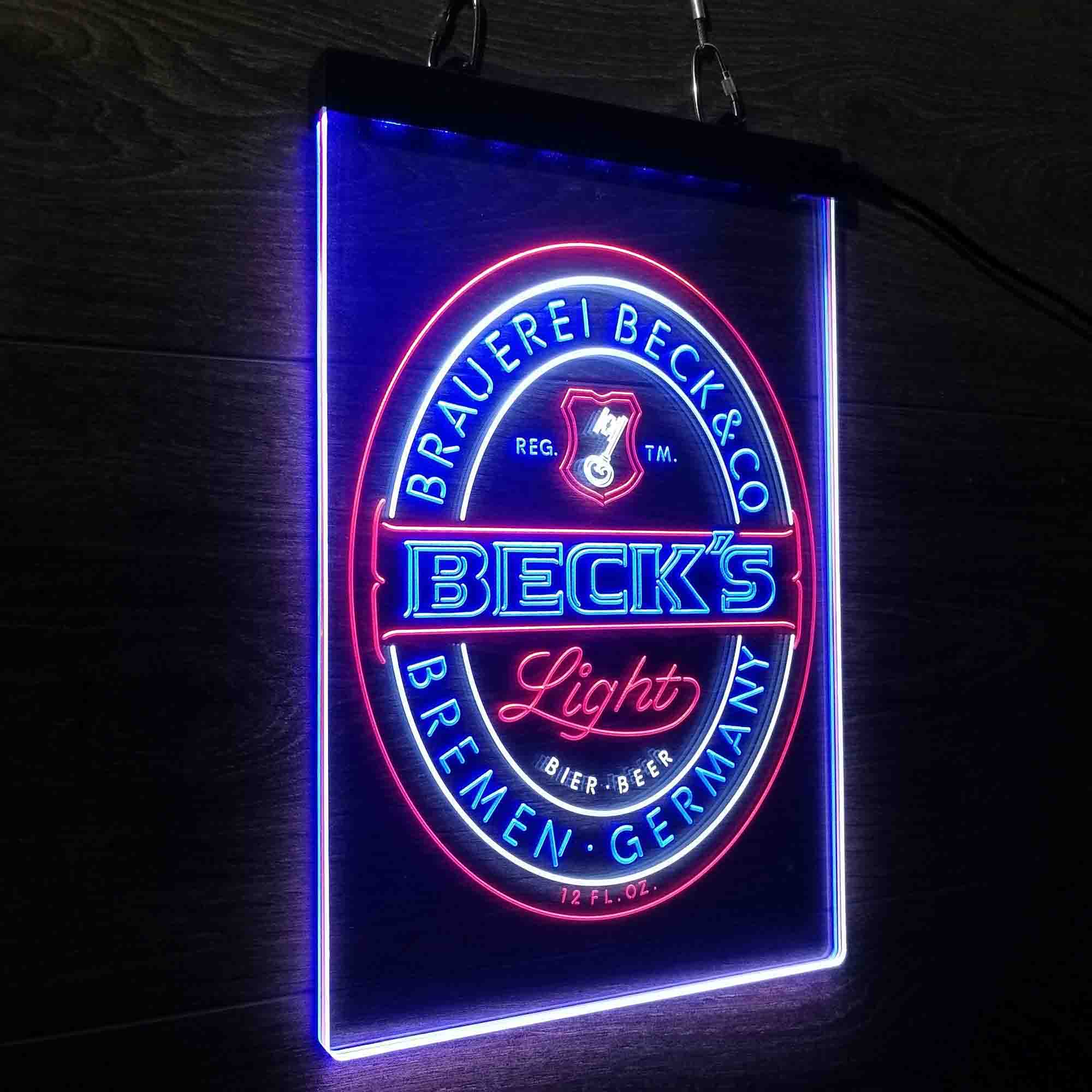 Beck's Light Beer Germany Neon LED Sign 3 Colors