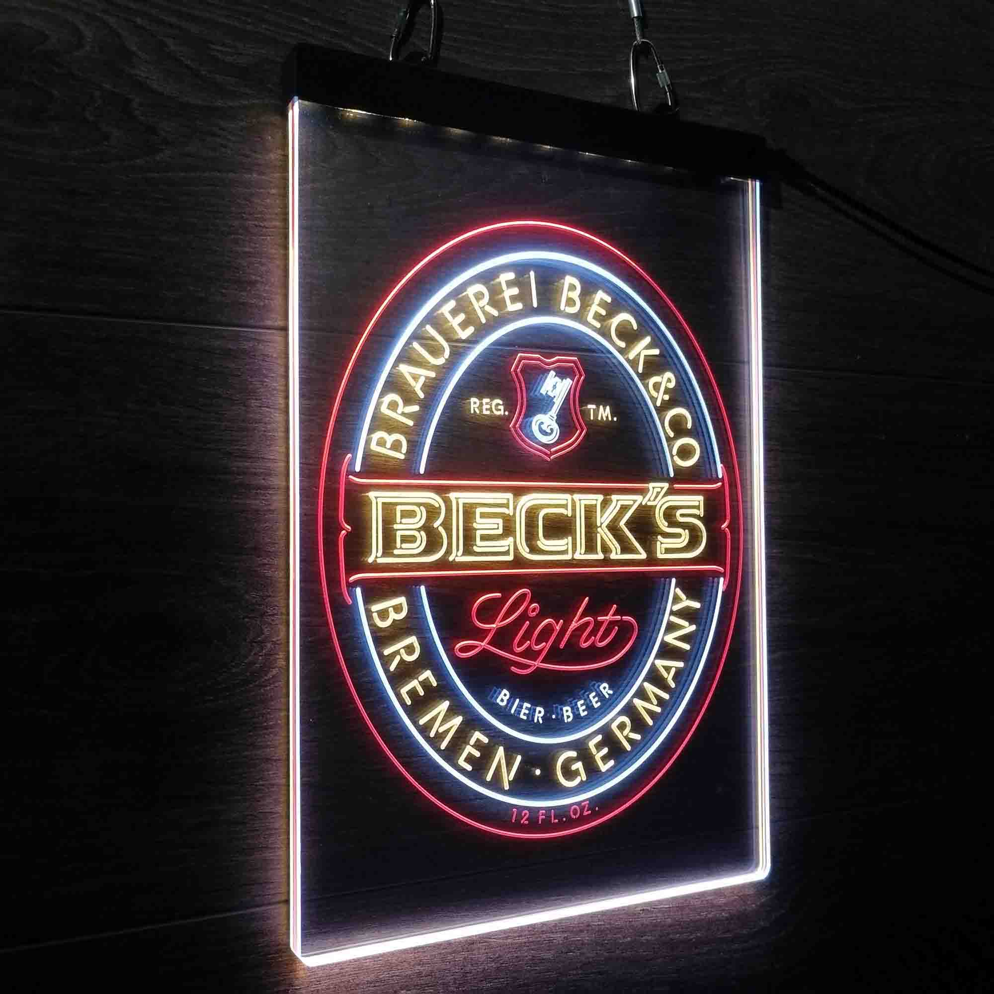 Beck's Light Beer Germany Neon LED Sign 3 Colors