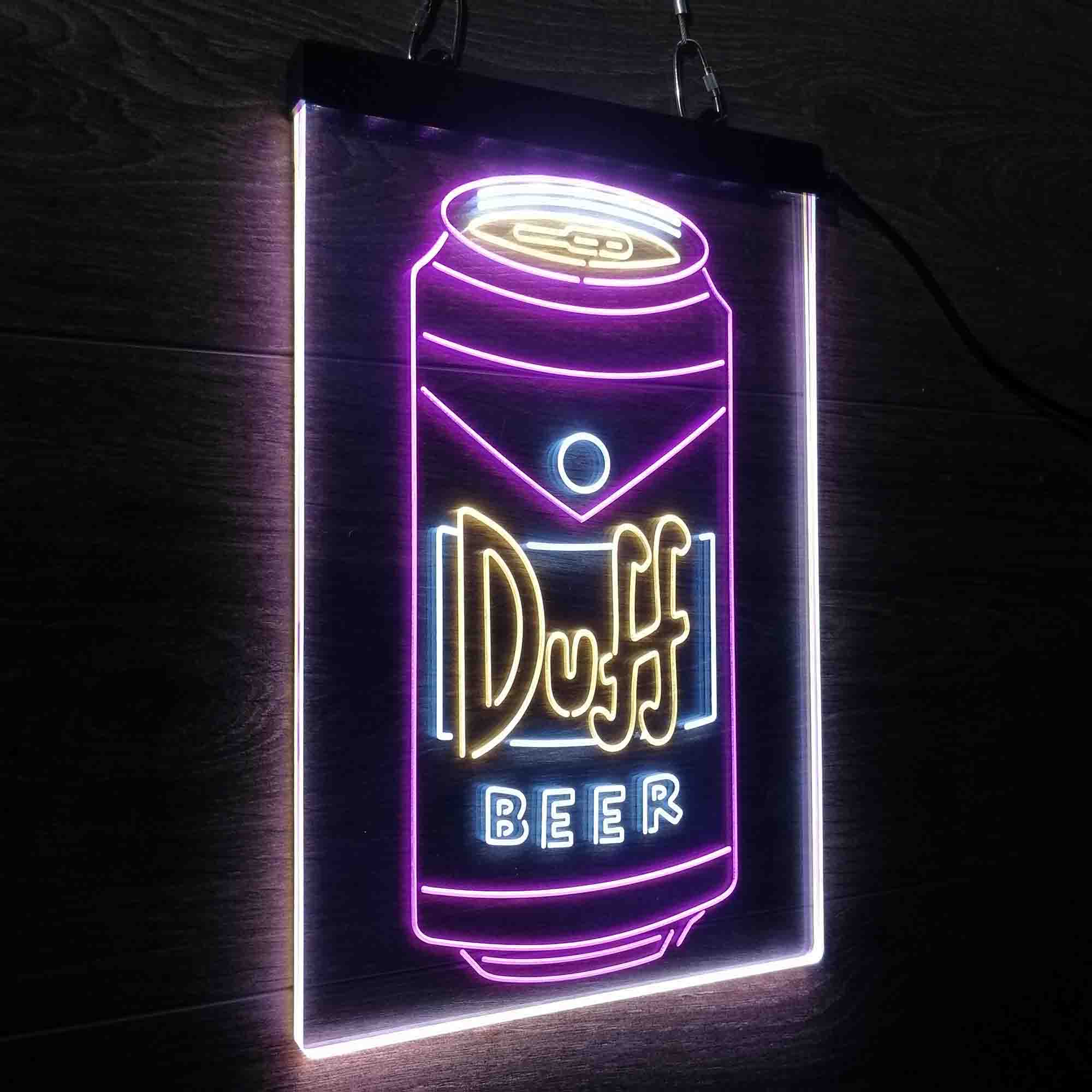 Duff Beer Bottle Vertical Neon LED Sign 3 Colors