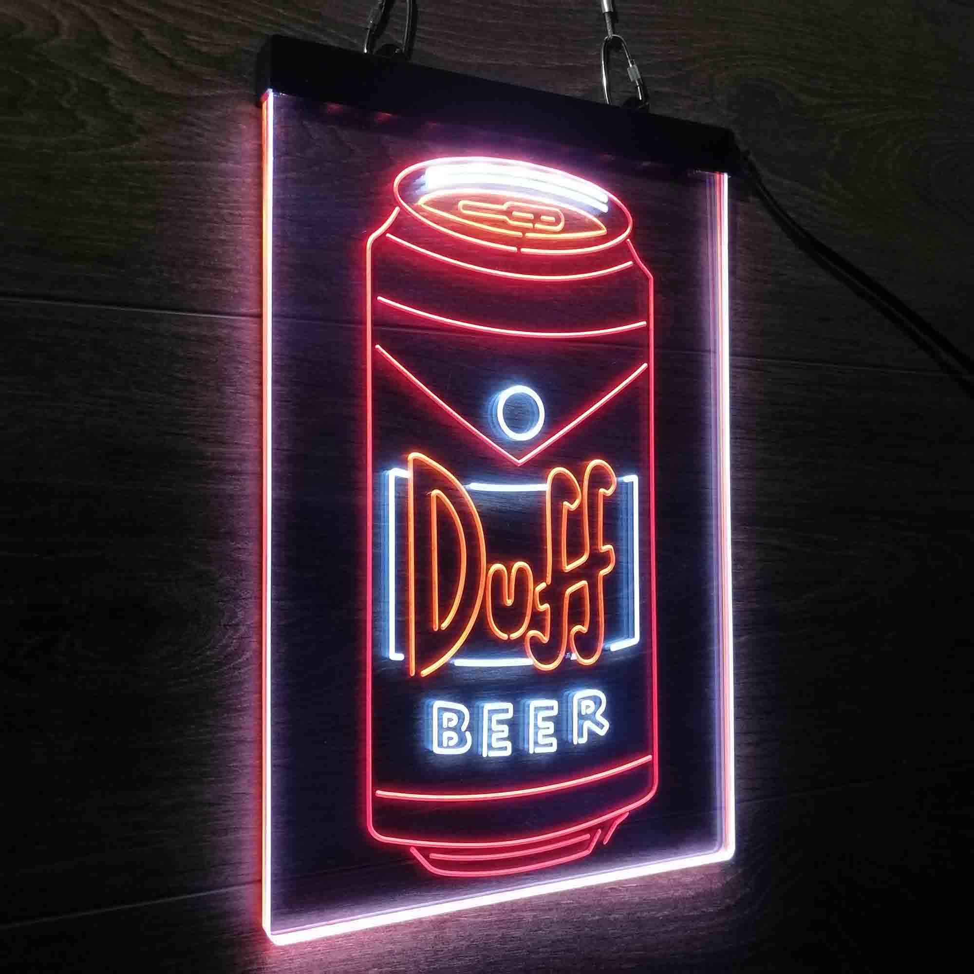 Duff Beer Bottle Vertical Neon LED Sign 3 Colors