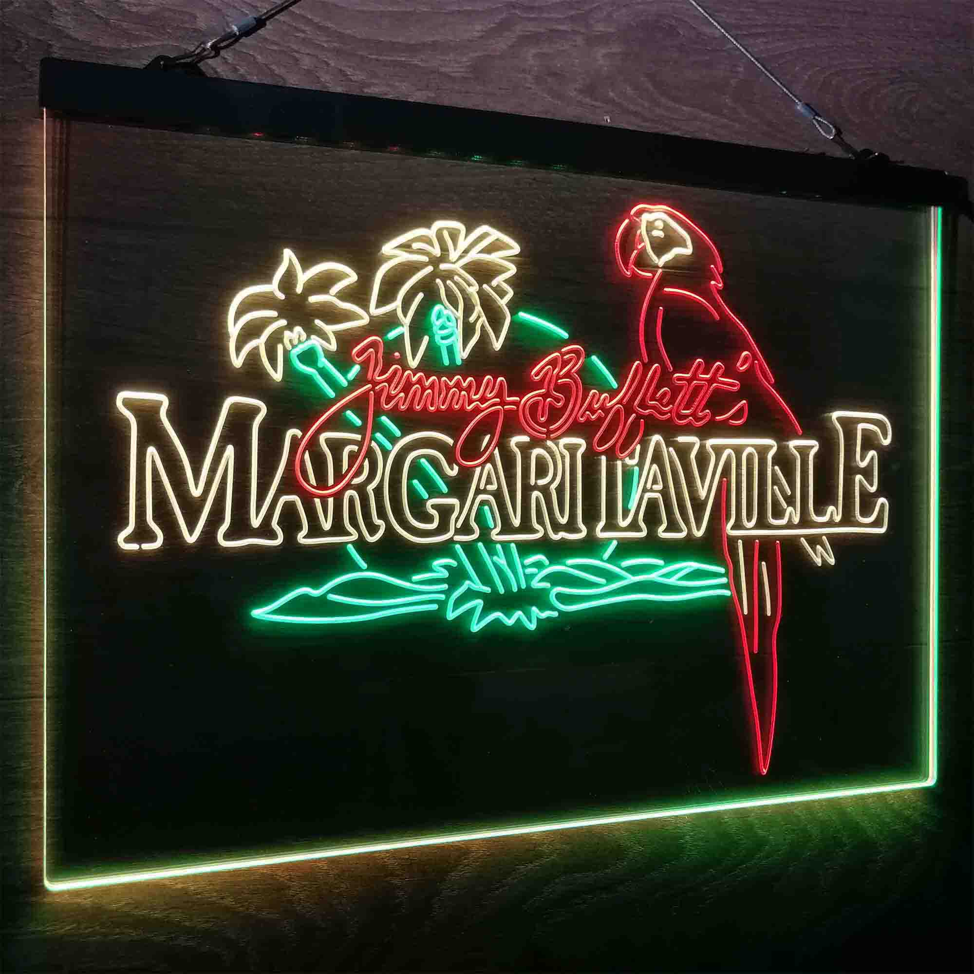 Margaritaville Jimmy Buffett Parrot Neon LED Sign 3 Colors